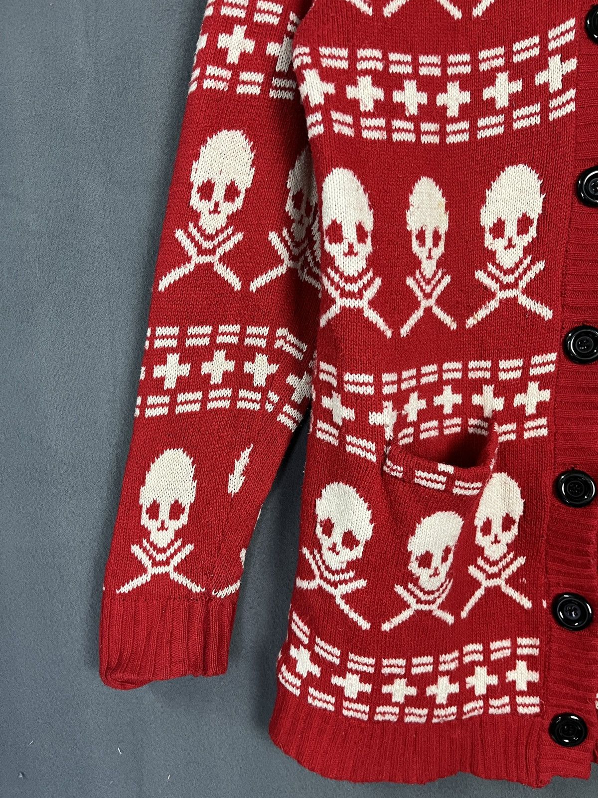 Aran Isles Knitwear × Seditionaries Skull Knit Cardigan Hoodie Sweater Size US M / EU 48-50 / 2 - 5 Thumbnail