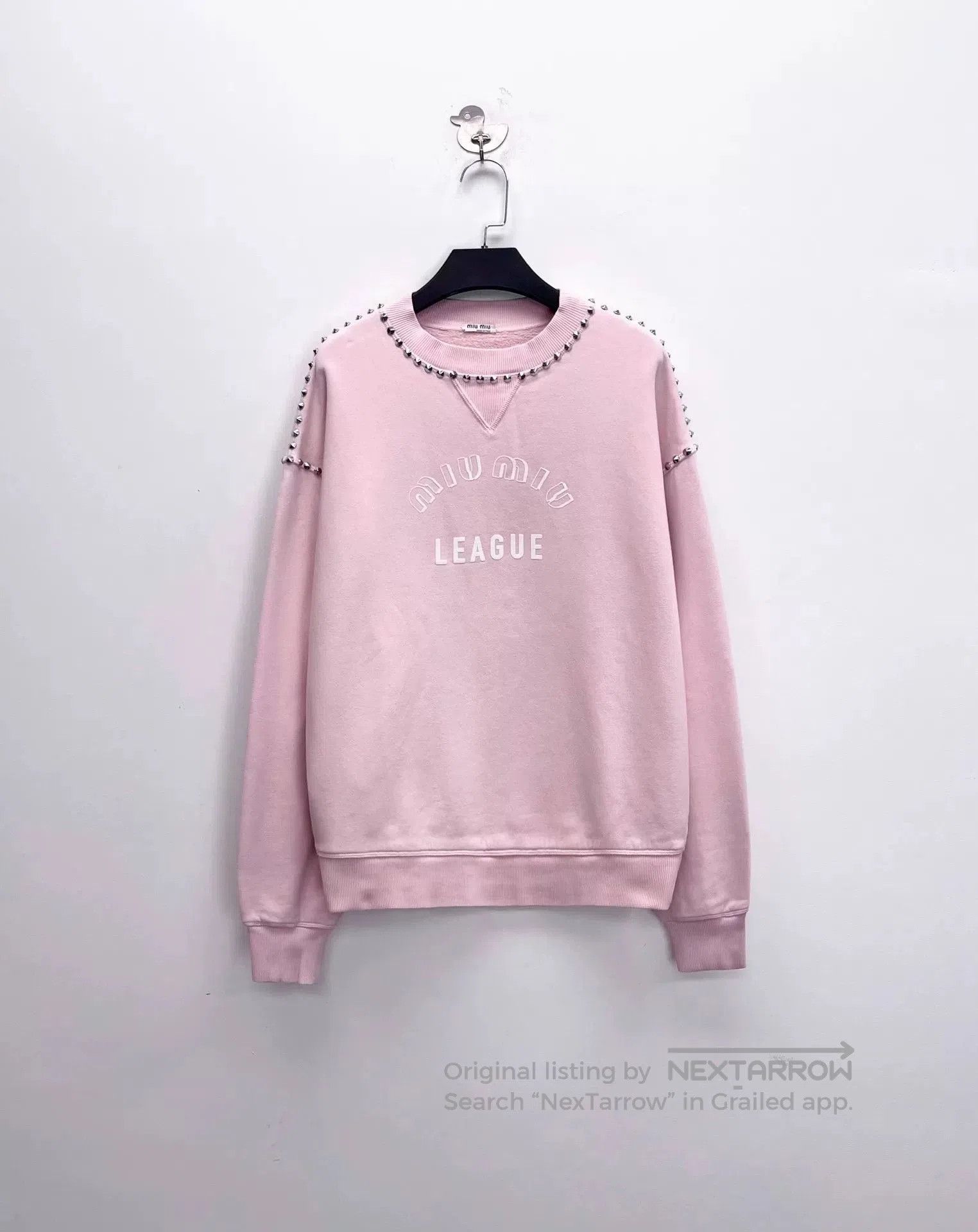 Miu Miu miu miu pink logo embellished sweatshirt. Size XS / US 0-2 / IT 36-38 - 1 Thumbnail