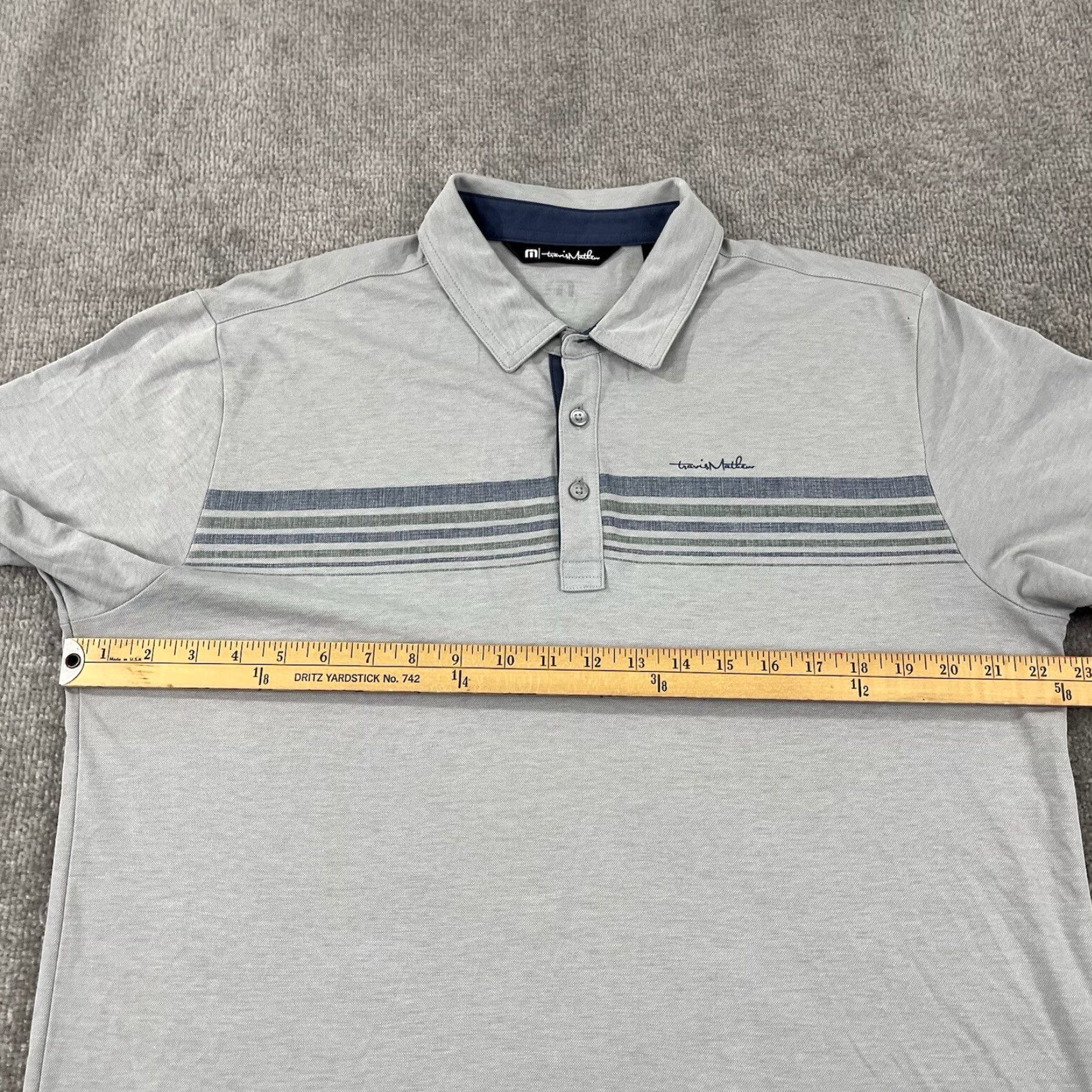 TravisMathew Travis Mathew Polo Shirt Large Gray Golf Performance Casual Sport Stretch Mens Size US L / EU 52-54 / 3 - 4 Thumbnail
