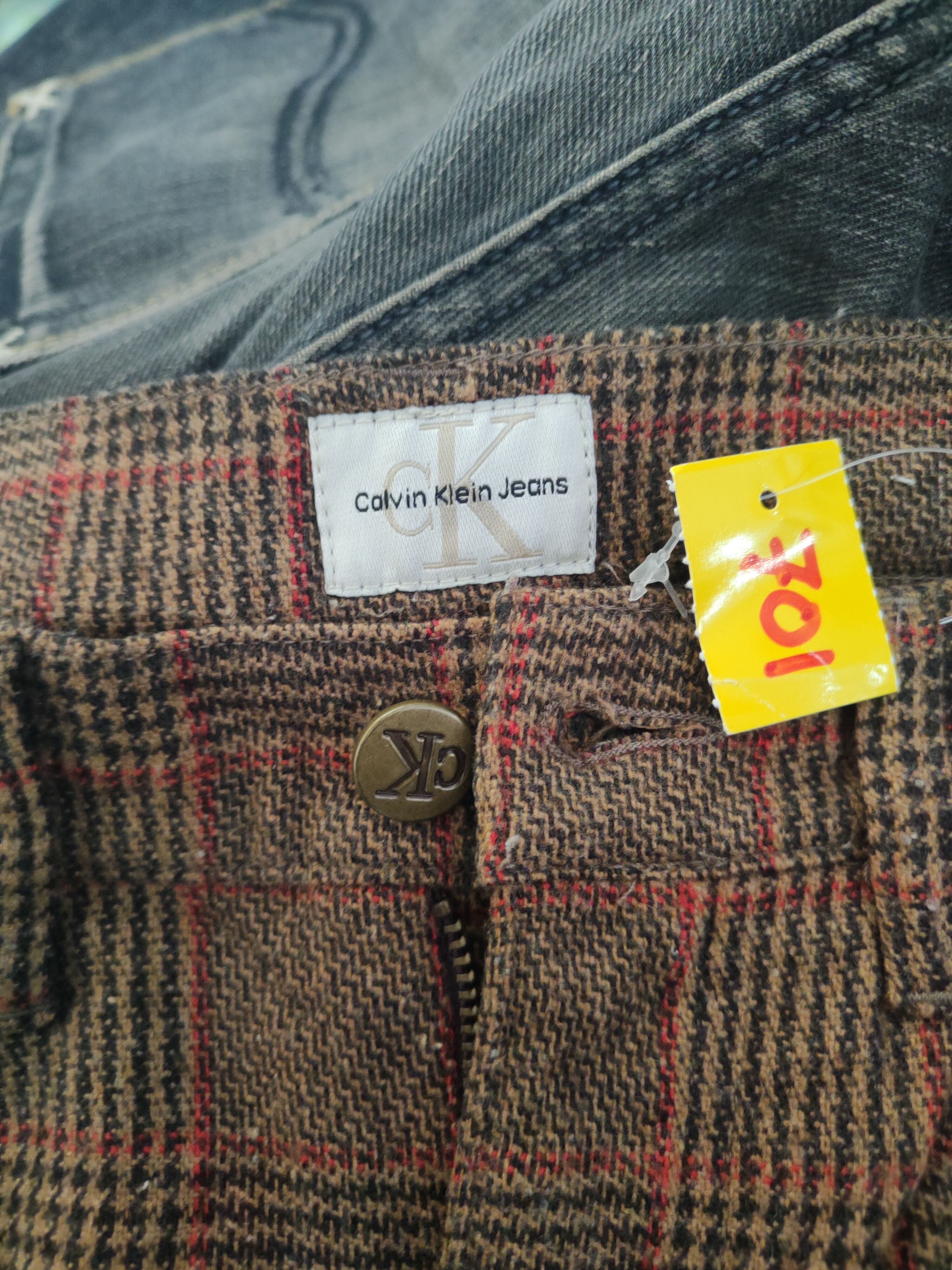 Calvin Klein DL Calvin Klein Brown checkered Wool Casual Pants #701 Size US 27 - 14 Thumbnail
