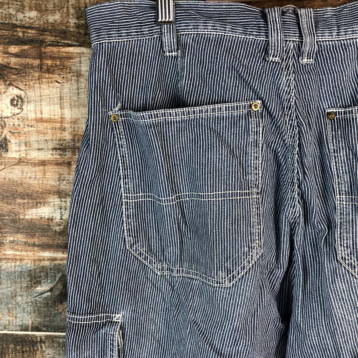Japanese Brand Dogman Blue Striped Multipocket utility cargo Pants #A2160 Size US 33 - 21 Thumbnail