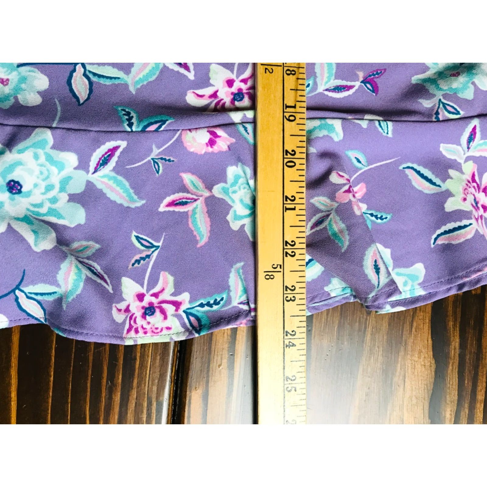 Denim & Co. Denim & Co. Tank Top Women XXS Purple Floral Sleeveless Ruffled Size XXS / US 00 / IT 34 - 4 Thumbnail