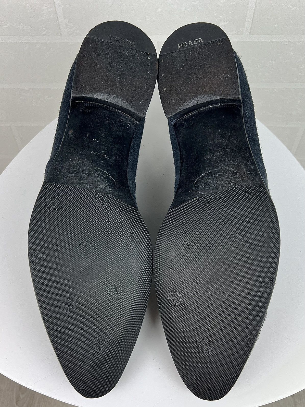 Prada PRADA MILANO Loafers Suede Leather Dress Shoes Blue Men's Size US 10.5 / EU 43-44 - 11 Thumbnail