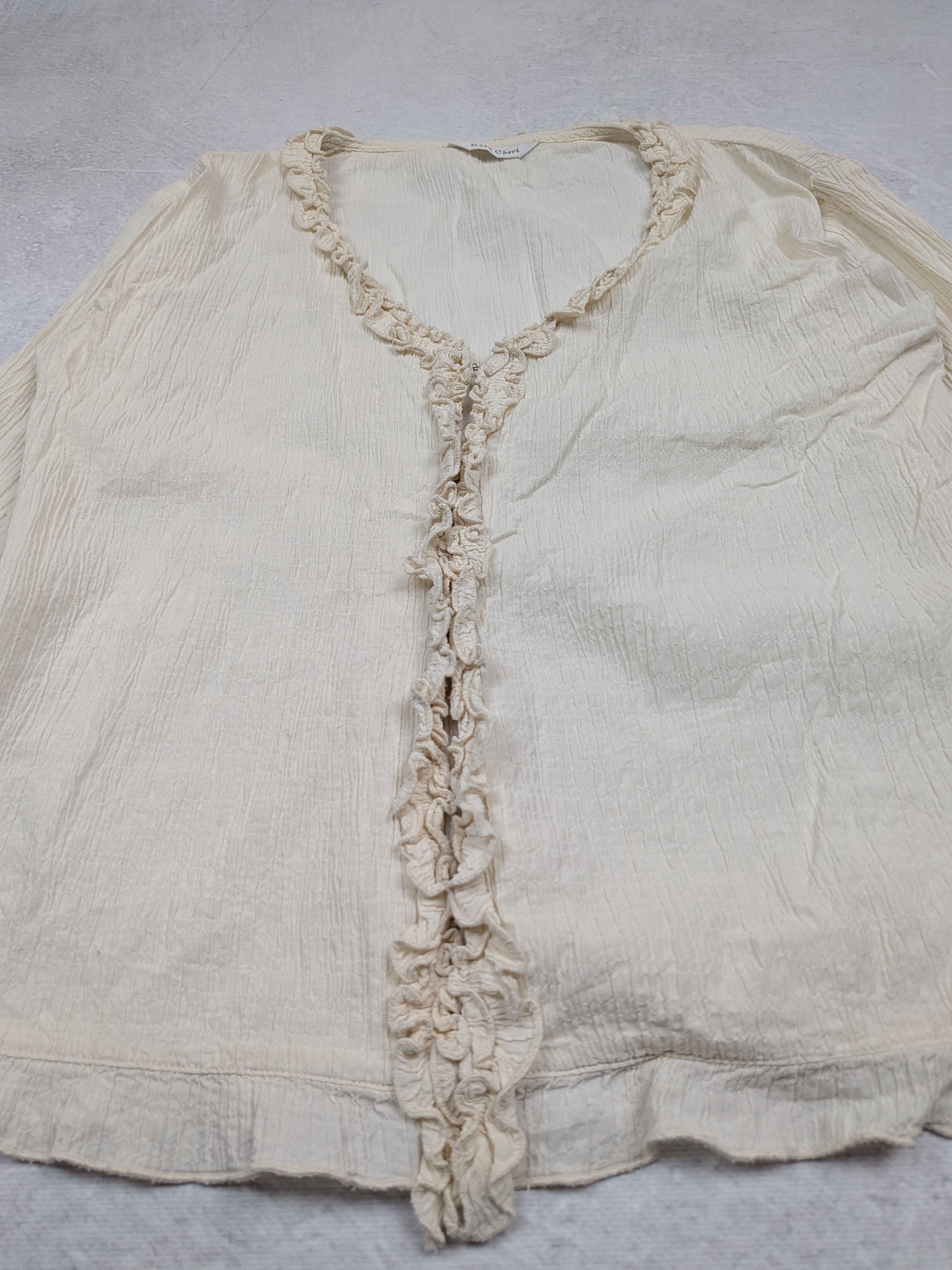Other Rosa Cheri Vintage Cream Silk Blouse Flared Sleeves Size L M Size M / US 6-8 / IT 42-44 - 7 Thumbnail