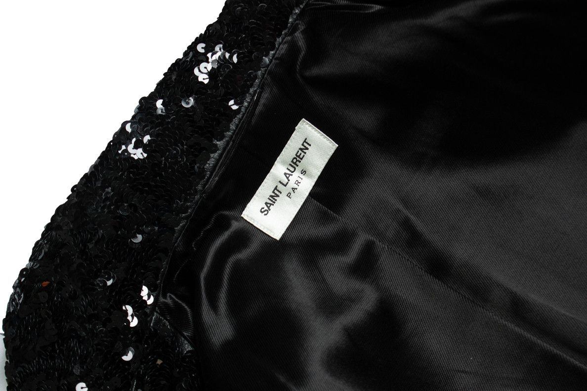 Saint Laurent Paris Saint Laurent, Sequin lamb leather jacket in black Size US M / EU 48-50 / 2 - 8 Thumbnail