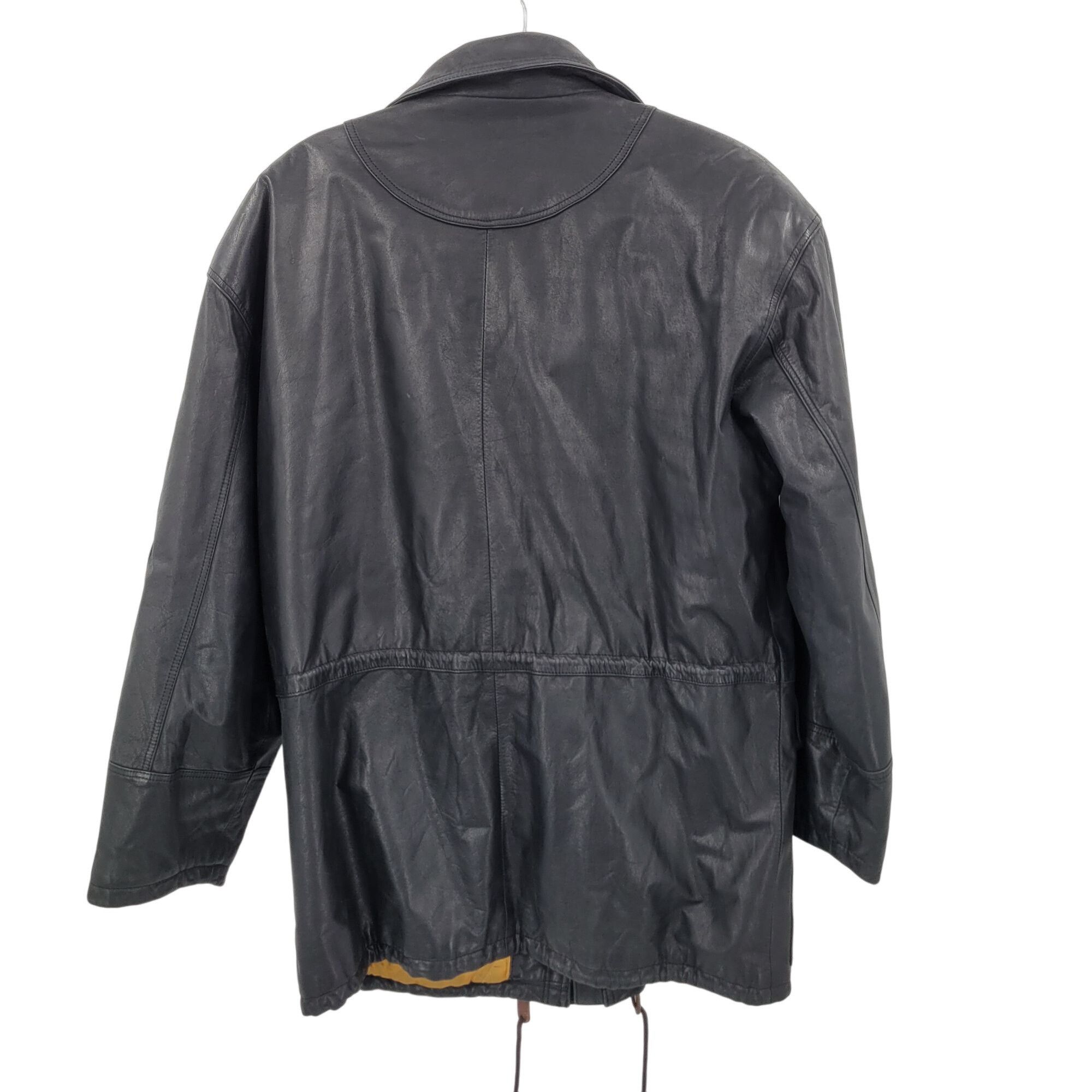 Vintage Vintage Genuine Leather Flight Jacket Mens 48 Black Detaile Size US XXL / EU 58 / 5 - 2 Thumbnail