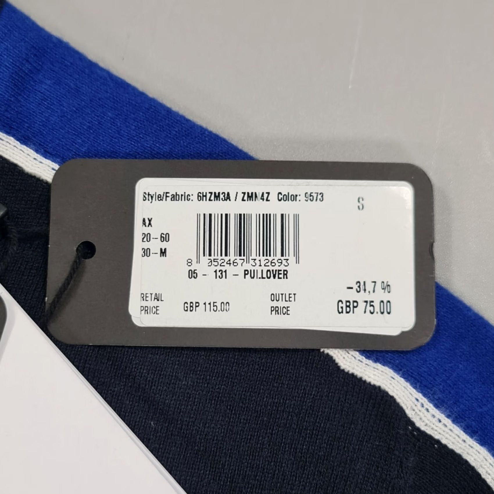 Armani Exchange Armani Exchange Jumper Navy Blue Small Regular Mens Crew Neck Long Sleeve Transported by Fine Knit Pullover N/A Size US S / EU 44-46 / 1 - 4 Thumbnail