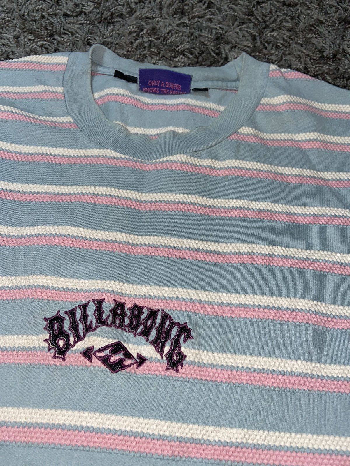 Billabong × Vintage BILLABONG STRIPPED CENTRE LOGO COTTON ADULT T-SHIRT Size US L / EU 52-54 / 3 - 4 Thumbnail