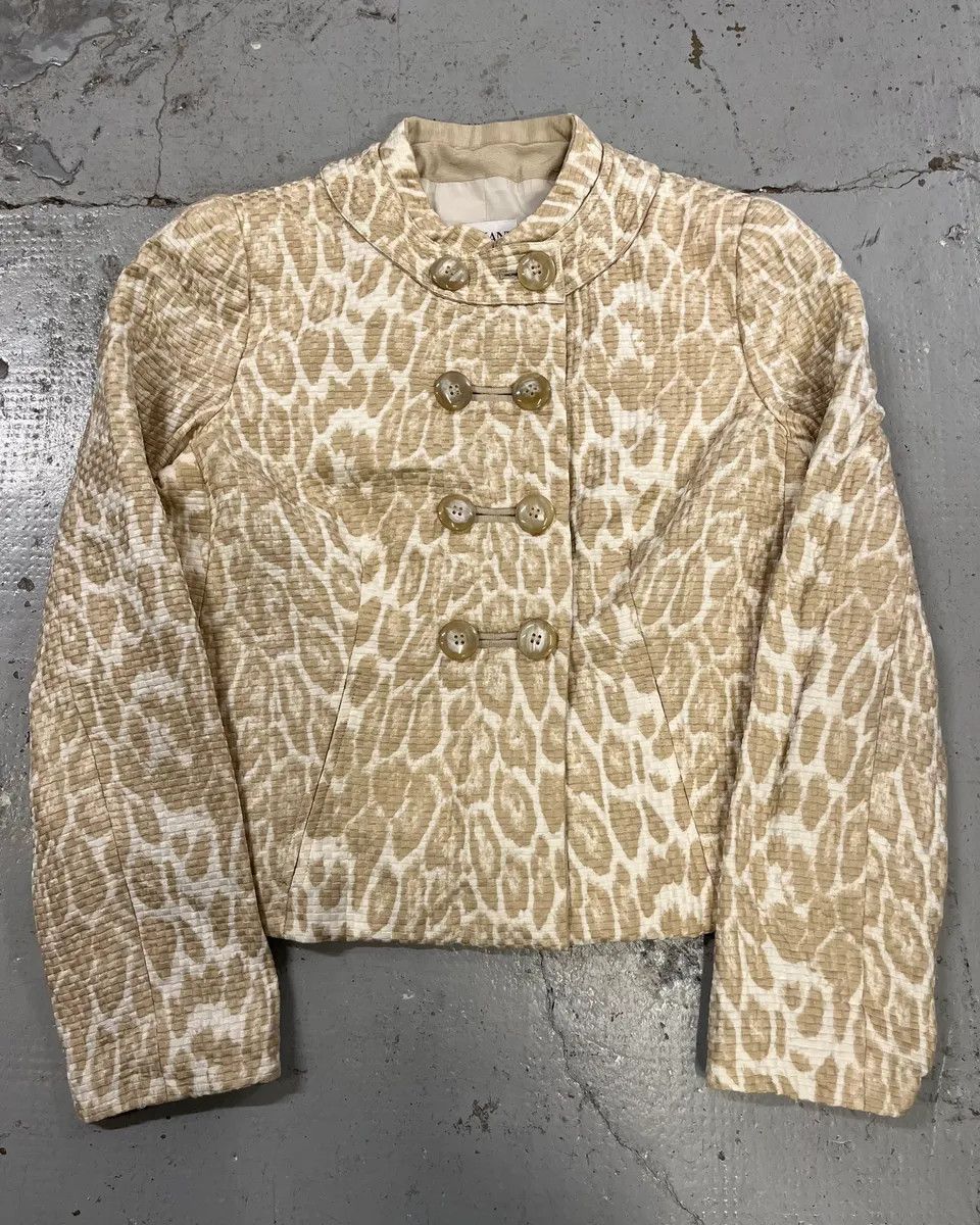 Armani SS2008 Armani Beige Leopard Buttoned White Jacket Size S / US 4 / IT 40 - 1 Thumbnail