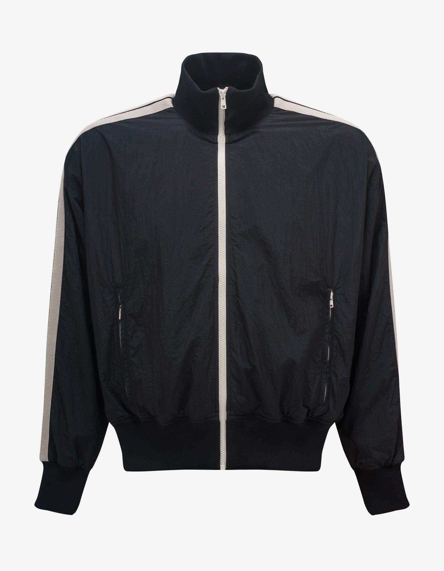image of Palm Angels Black Curved Logo Track Jacket, Men's (Size Medium)