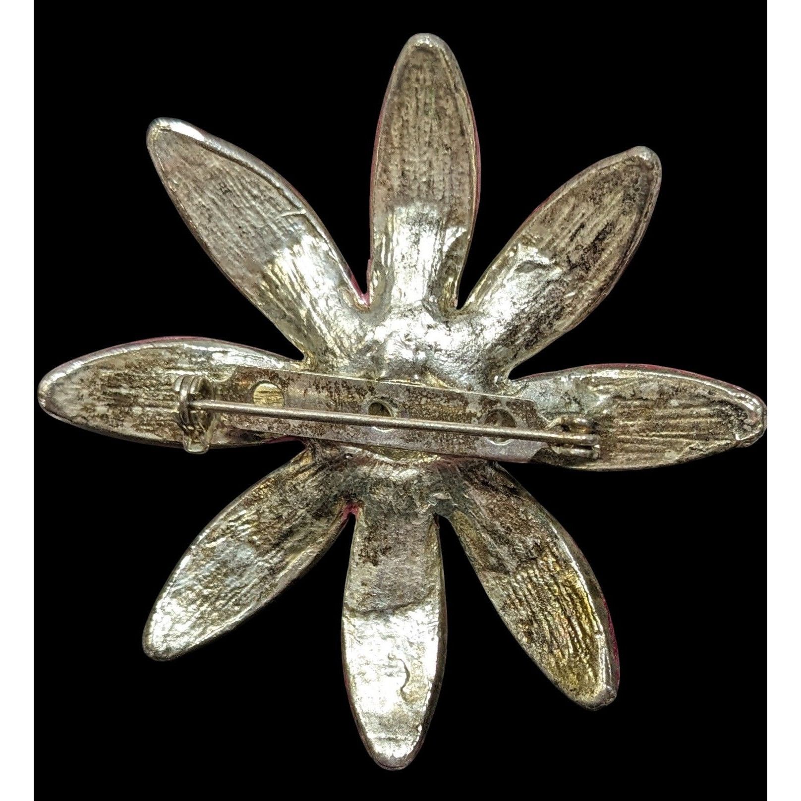 Other Vintage Metallic Pink Floral Rhinestone Brooch Size ONE SIZE - 2 Thumbnail
