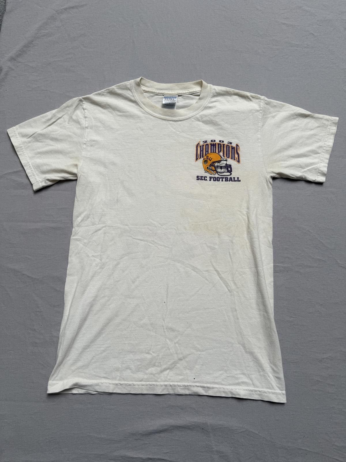 Gildan LSU vs Georgia 2003 Football T-shirt Louisiana State Tee Size US S / EU 44-46 / 1 - 2 Thumbnail