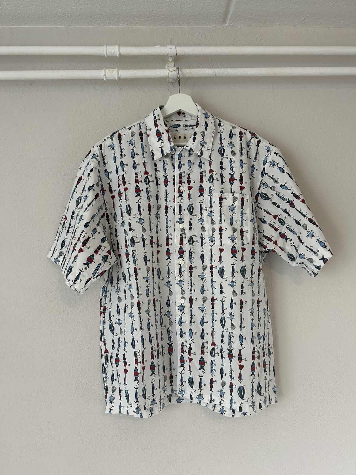 Marni Fish Print Bowling Shirt Size US M / EU 48-50 / 2 - 1 Thumbnail