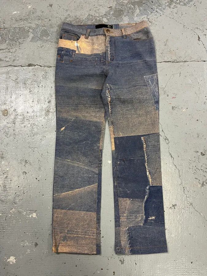 Just Cavalli 2000s Cavalli Trompe L’Œil Denim Effect Pants Size US 30 / EU 46 - 5 Thumbnail