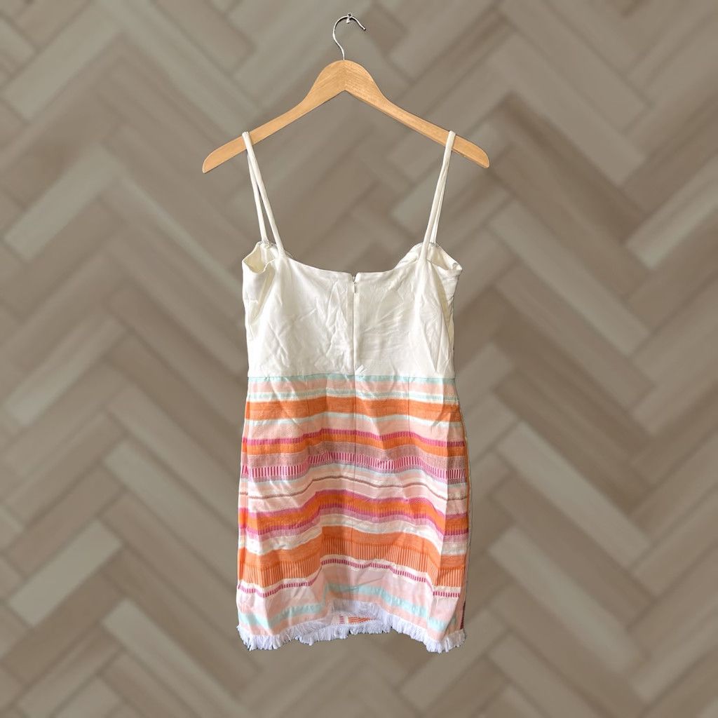 Anthropologie Hutch Dress Halter Wrap Multicolor Striped Sleeveless A-Line Short 10 Womens Casual Knit Nylon Rayon Spandex Size L / US 10 / IT 46 - 1 Thumbnail