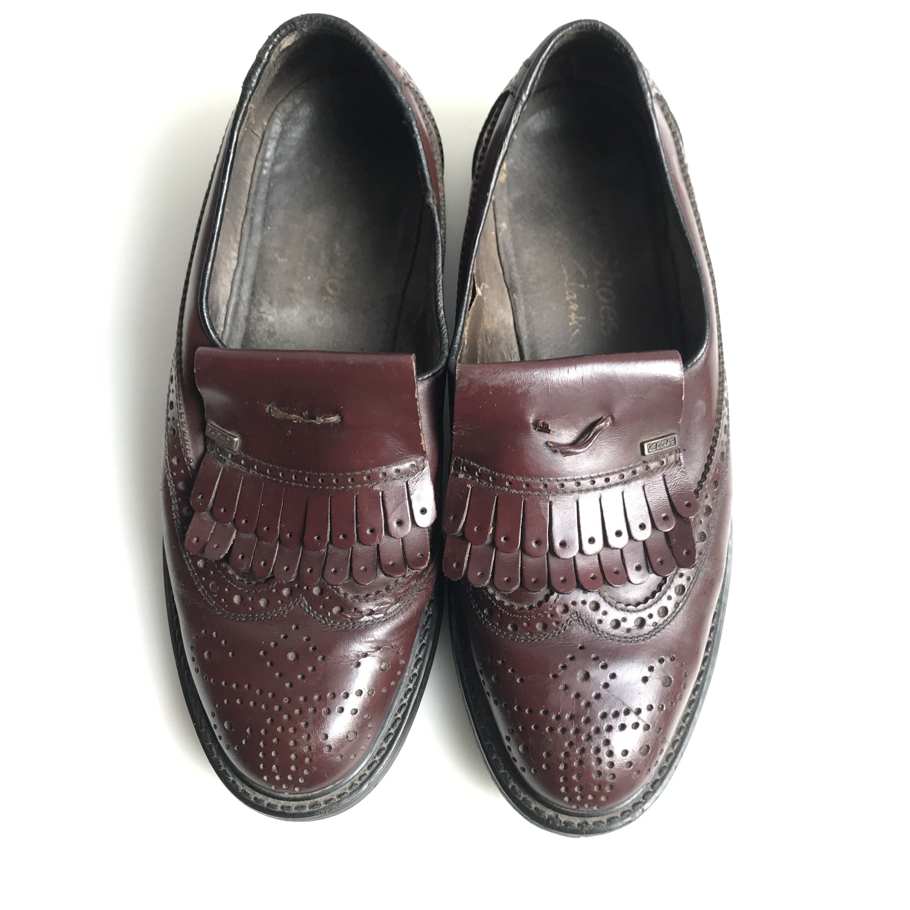 Clarks Vintage Clarks city Penny loafer tassle Wine oxblood shoes Size US 6.5 / EU 39-40 - 6 Thumbnail