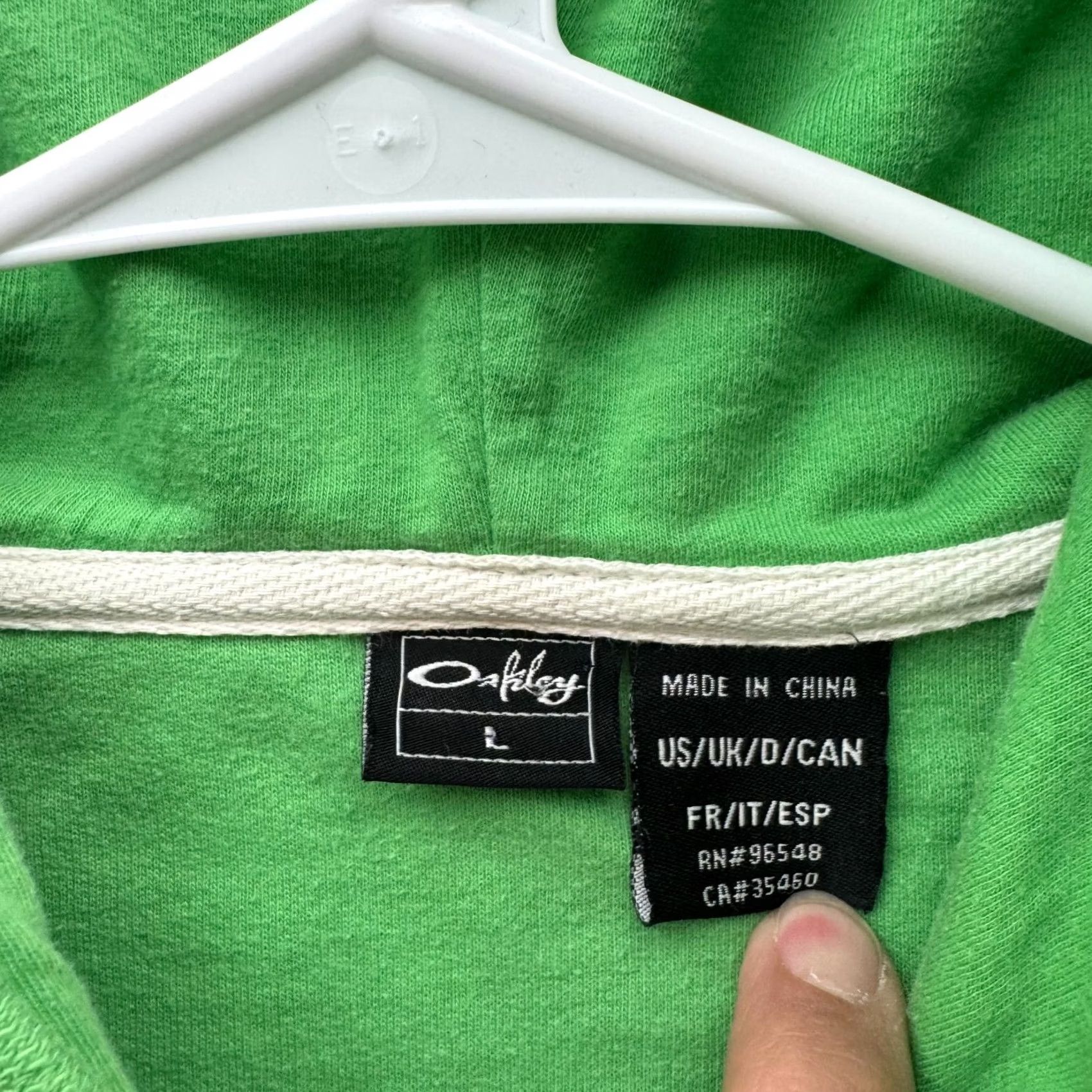 Oakley VINTAGE Oakley Women's Hoodie Full Zip Green Graphic Print 00s Large L Regular Size L / US 10 / IT 46 - 4 Thumbnail