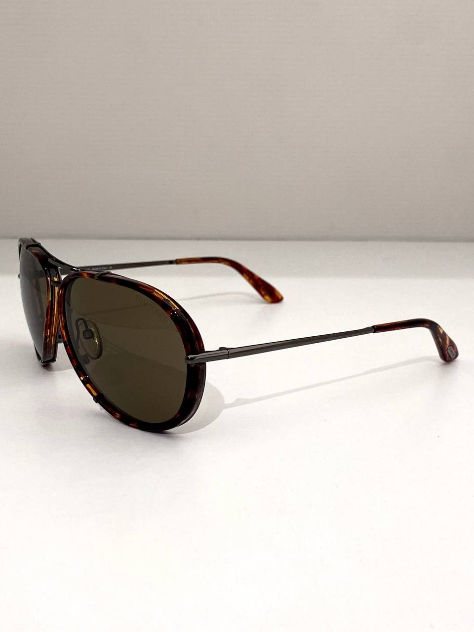 Tom Ford Tom Ford Cyrille Havana Aviator Pilot Vintage TF Sunglasses Size ONE SIZE - 7 Thumbnail