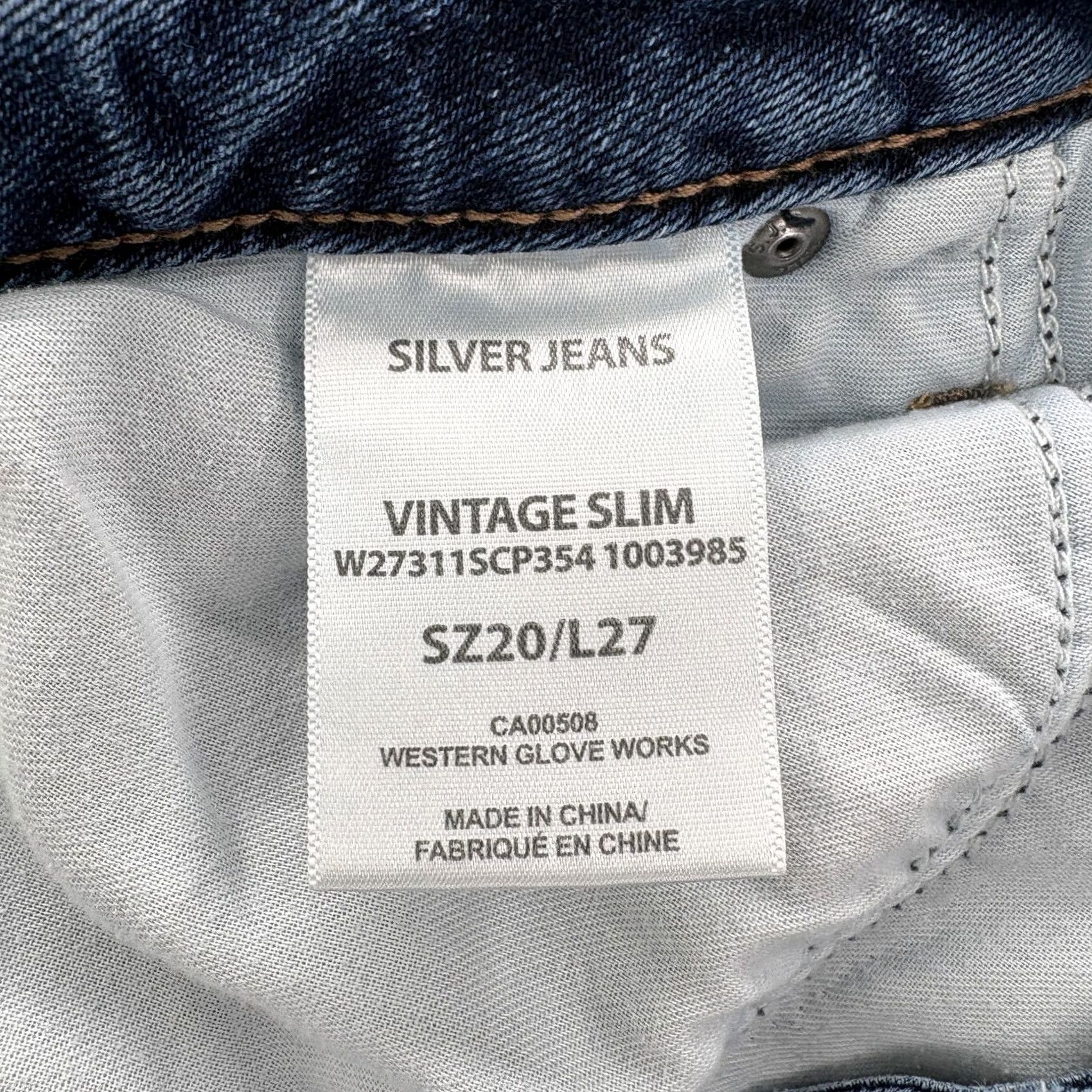 Silver Jeans Co. VINTAGE Silver Jeans Womens Jeans Skinny Slim 20 Blue Medium Wash Stretch Denim Size 42" / US 20 - 5 Thumbnail