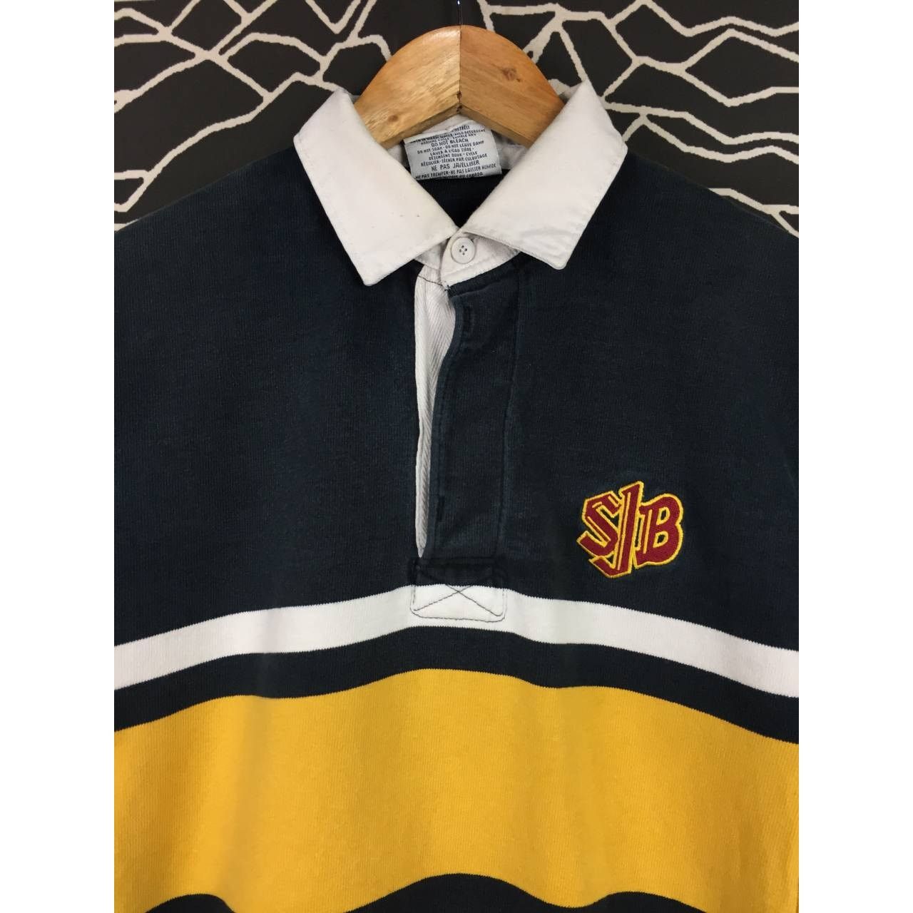 Barbarian × Vintage Vtg 90s Barbarian Rugby Wear Classic Striped Polo Tee Size US S / EU 44-46 / 1 - 3 Thumbnail