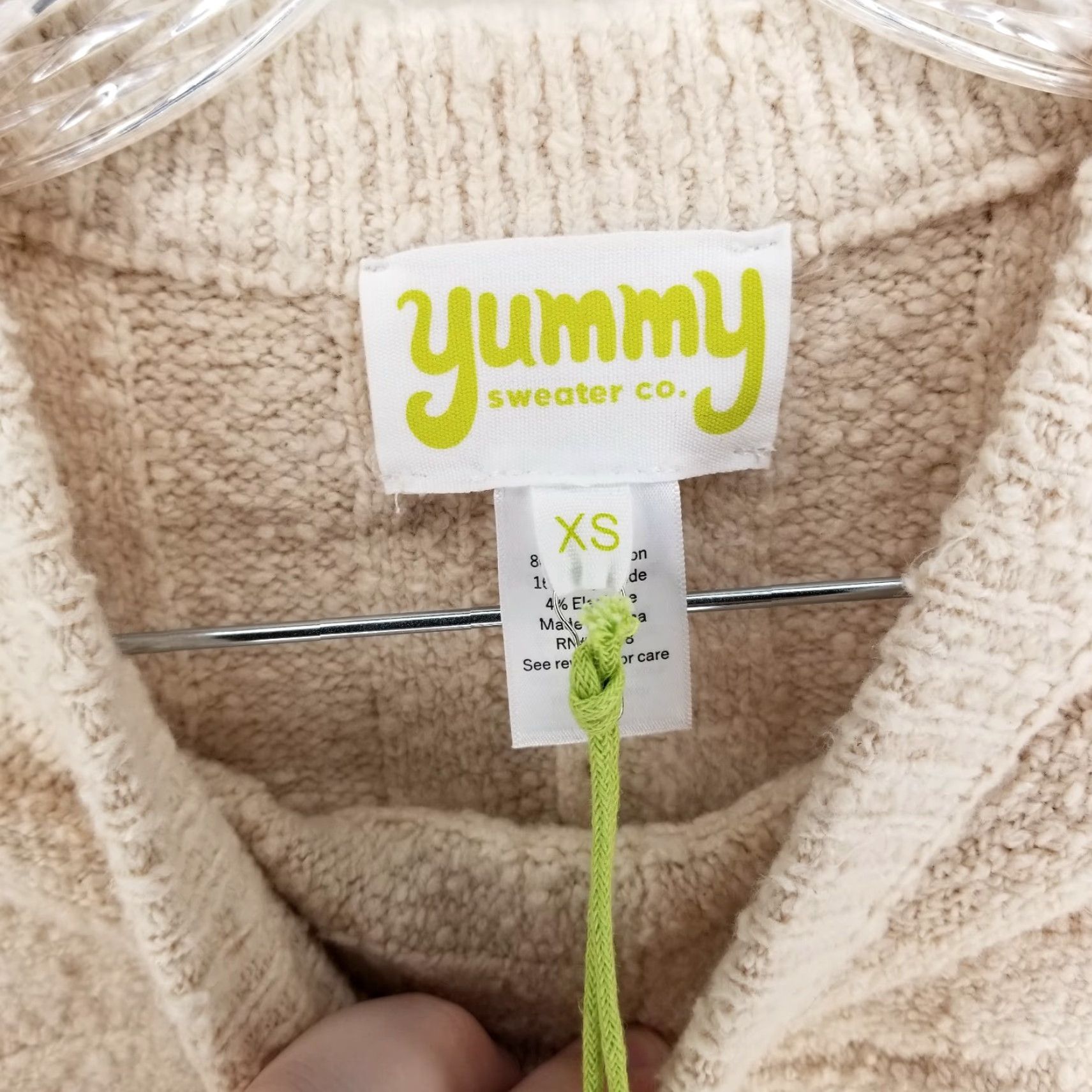CO NEW Yummy Sweater Co. Ivory Pullover Sweater with Arm Holes Womens XS Size XS / US 0-2 / IT 36-38 - 4 Thumbnail