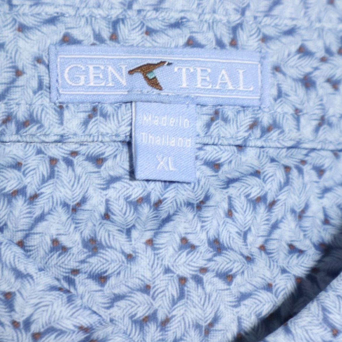Vintage Genteal Brrr Printed Blue Ferns High Stretch Polo Shirt Blue Men's XL Shirt Size US XL / EU 56 / 4 - 5 Thumbnail