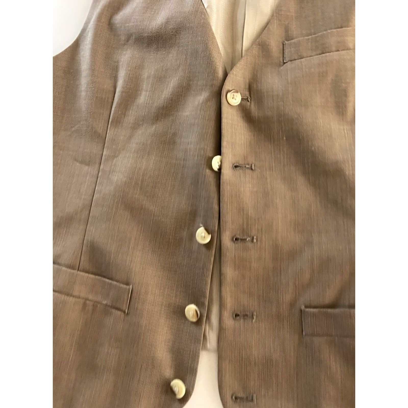 Perry Ellis Perry Ellis Tannish Five Button Vest Small S Mens Vest Size US S / EU 44-46 / 1 - 3 Thumbnail