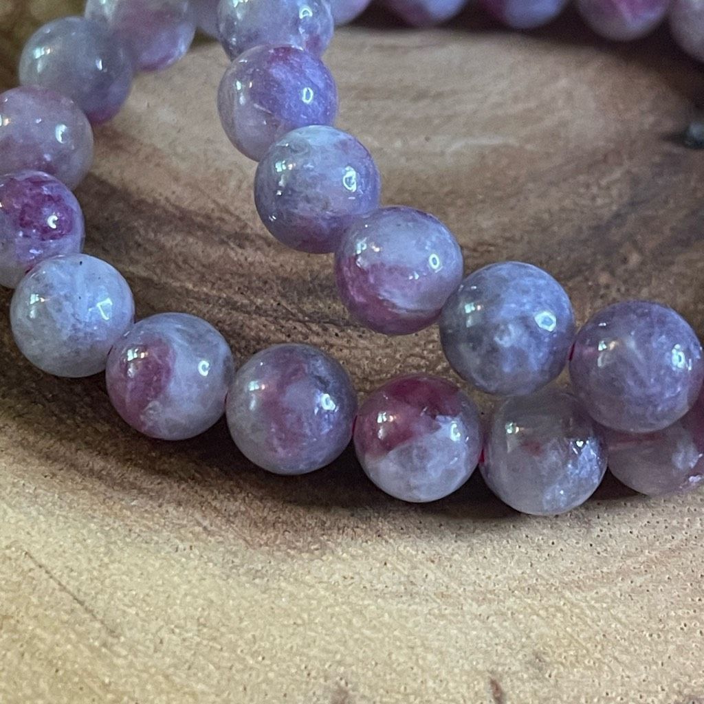 Other Unicorn stone beaded bracelet 7” crystal healing beads 8mm lepidolite pink tourmaline cleavelandite Size ONE SIZE - 4 Thumbnail