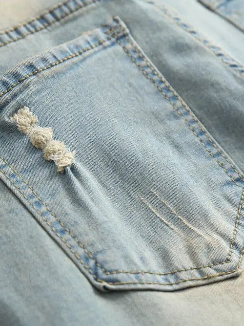 Japanese Brand × Vintage Washed Stacked Distressed Ripped Skinny Jeans Size US 33 - 3 Thumbnail
