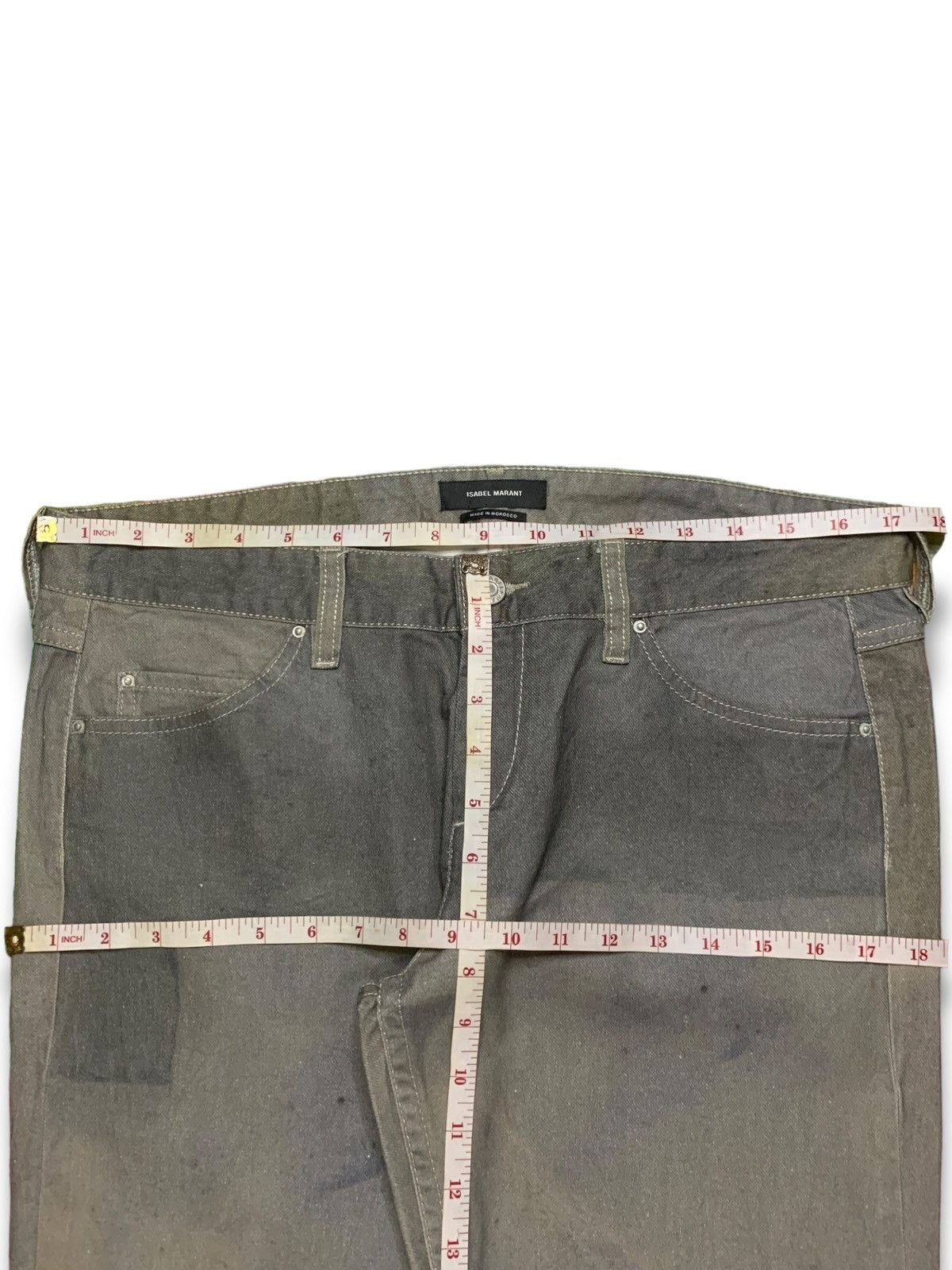 Isabel Marant × Isabel Marant Etoile Vintage Isabel Marant Artisanal Spike Denim Pants Size 35" - 11 Thumbnail