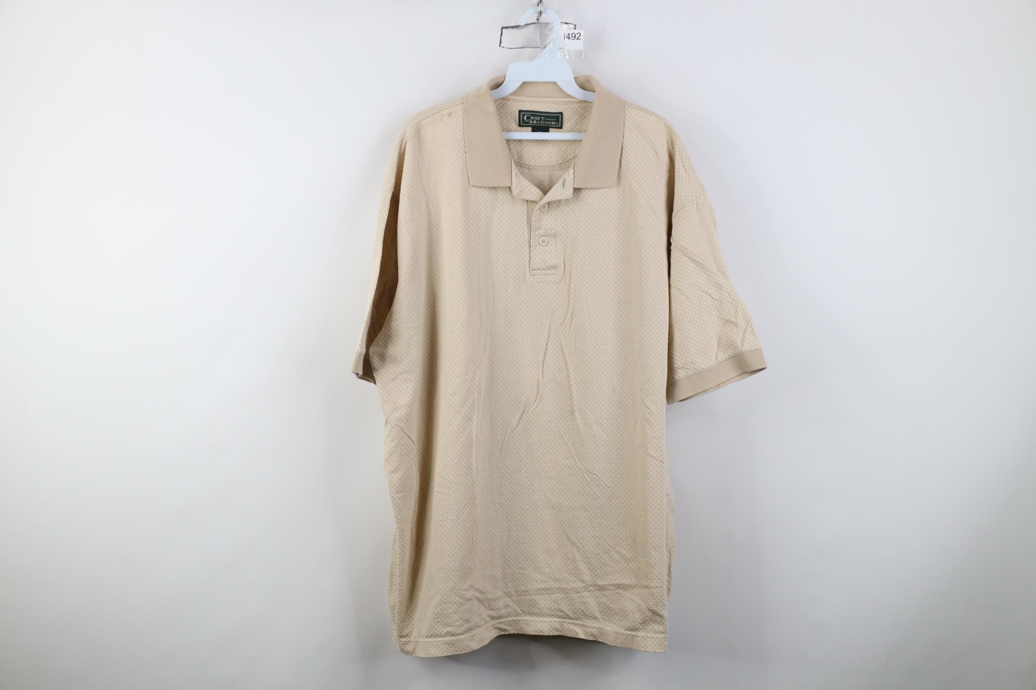 Vintage Vintage 90s Streetwear Knit Collared Golf Polo Shirt Beige Size US XXL / EU 58 / 5 - 1 Thumbnail