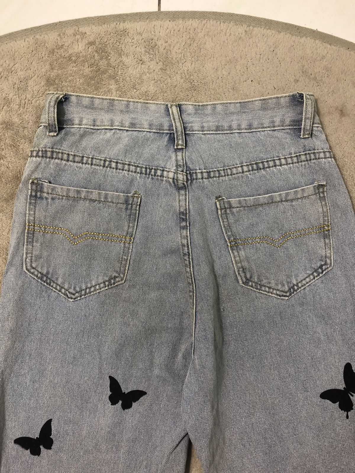 Vintage 🦋 Vintage 90s ZS Jeans Butterfly Silhouettes Straight Denim Size US 29 - 16 Thumbnail