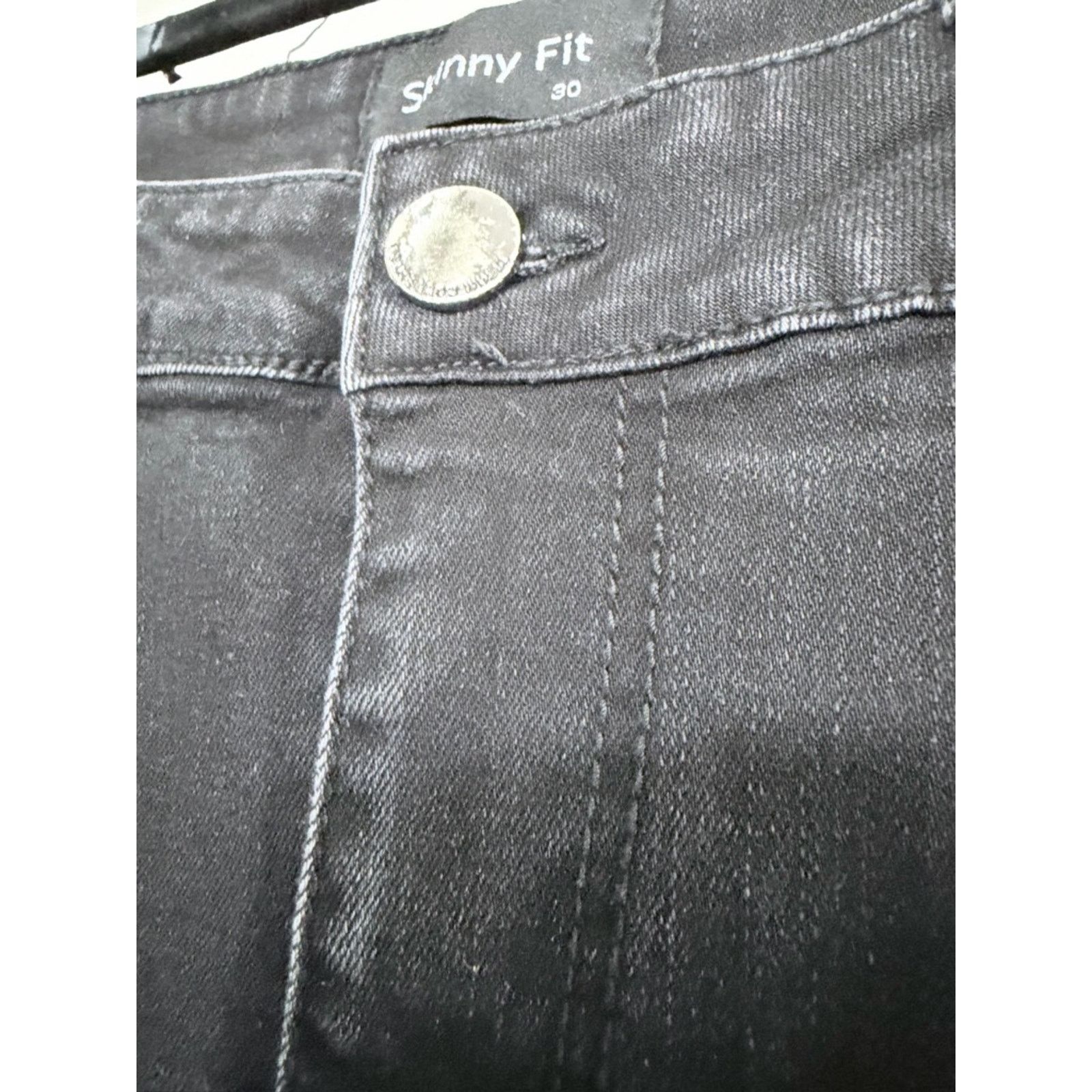 Express Men’s Express Skinny Fit Black Distressed Jeans size 30 Size US 30 / EU 46 - 3 Thumbnail
