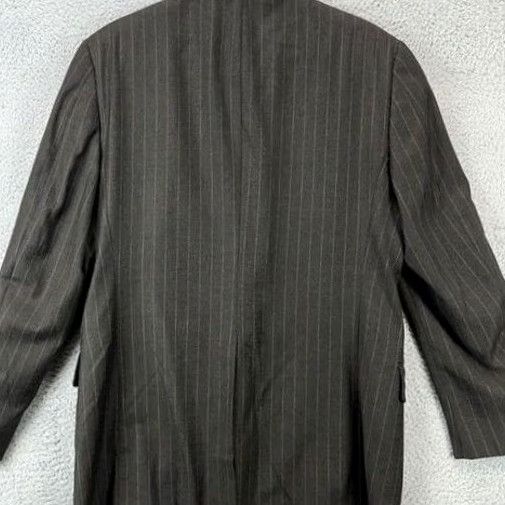 Vintage Hickey Freeman Wool Cashmere Blazer Men 40 REG Charcoal Pinstripe Suit Jacket Size 40R - 6 Thumbnail