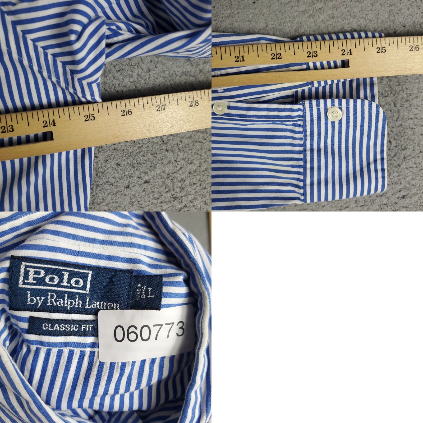 Ralph Lauren Ralph Lauren Shirt Men L Blue Striped Button-Down Long Sleeve Cotton Regular Fit Mens Size US L / EU 52-54 / 3 - 8 Thumbnail