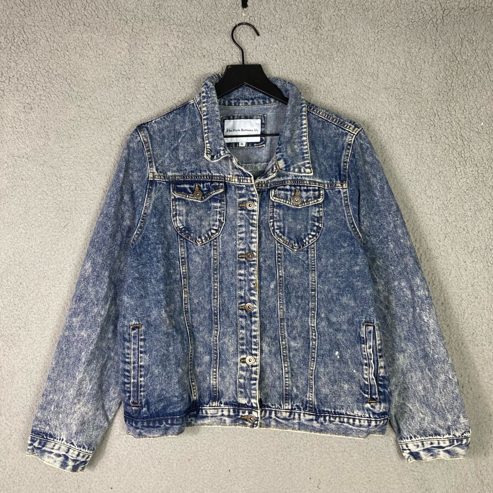 Other Denim Jacket Acid Wash Womens XL Cropped Stylish Comfortable Size XL / US 12-14 / IT 48-50 - 5 Thumbnail