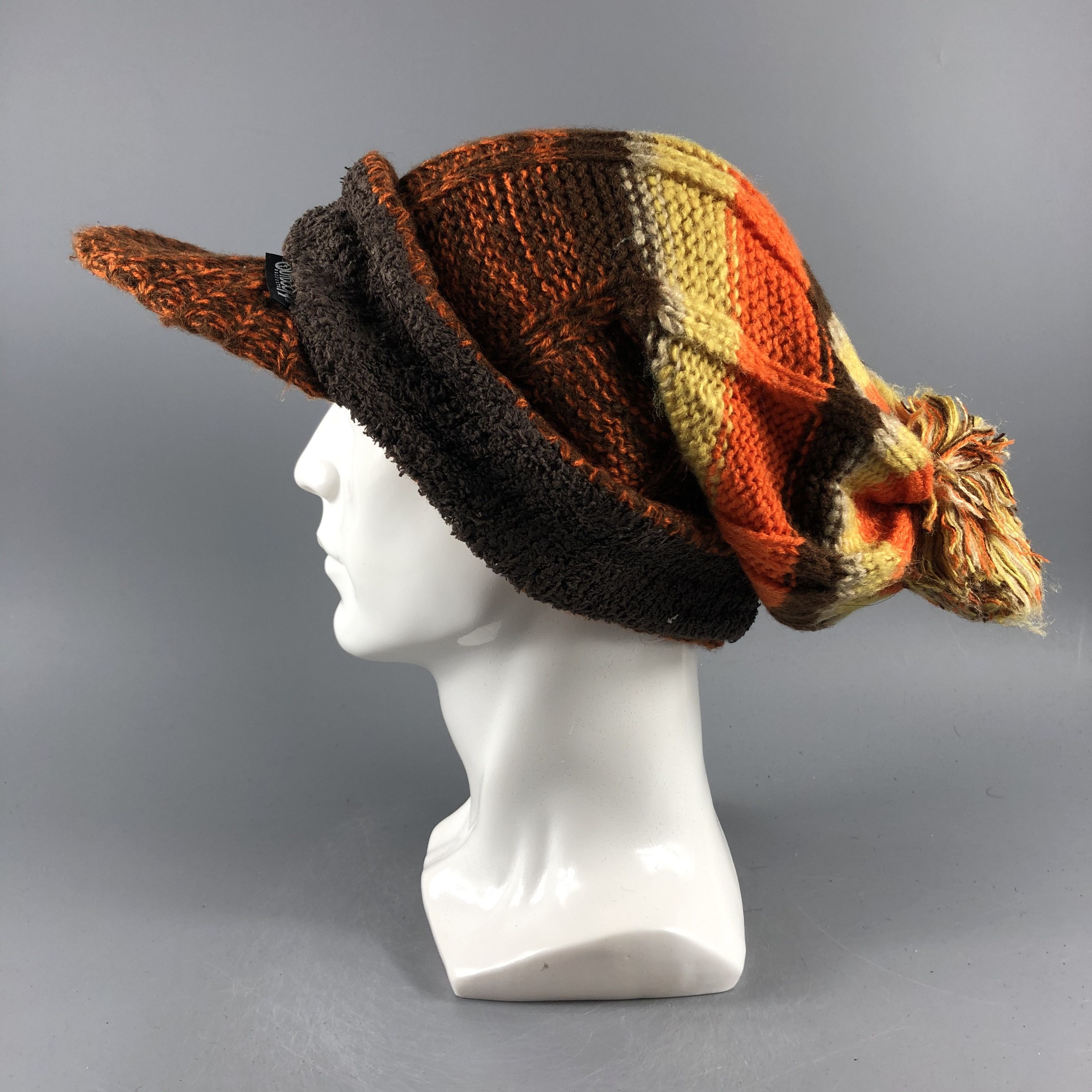 Vintage Outdoor Stripe Visor Beanie Snow Hat Snow Cap -D620 Size ONE SIZE - 1 Thumbnail