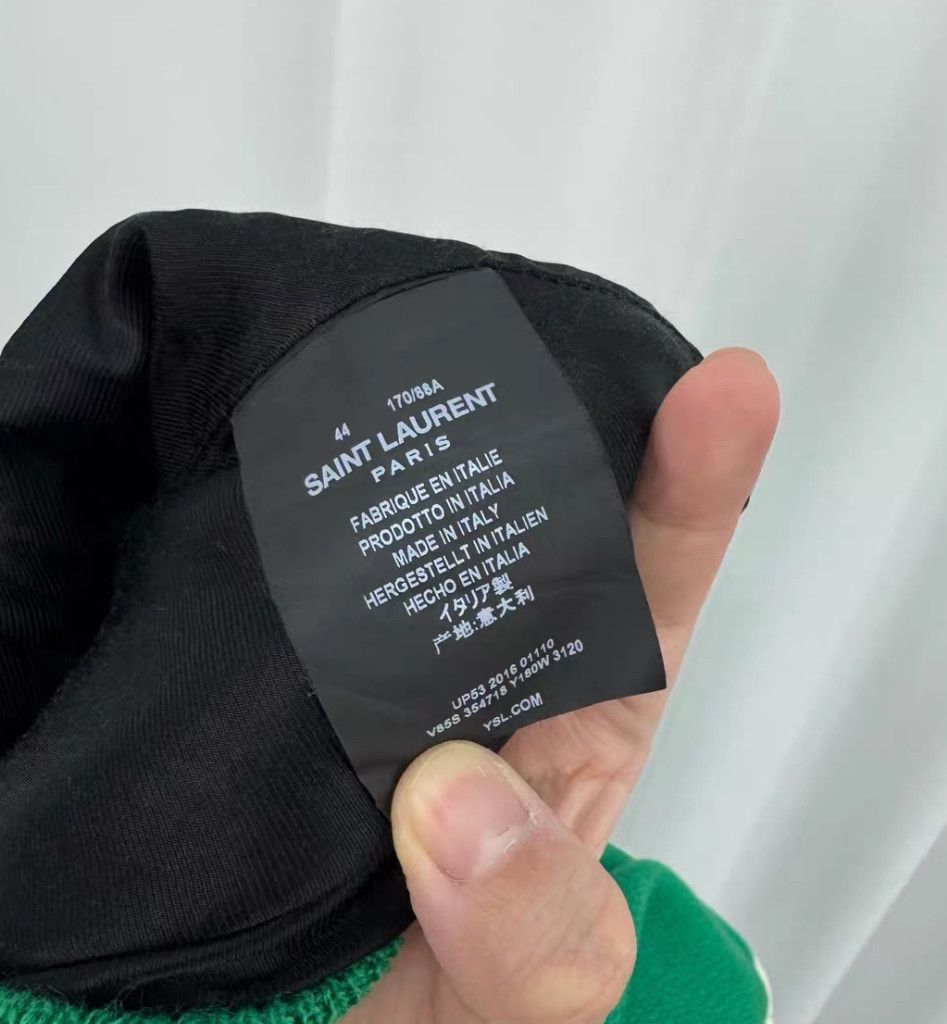 Yves Saint Laurent saint laurent17SS green and white Teddy jacket 2503-Nextarr Size US S / EU 44-46 / 1 - 4 Thumbnail