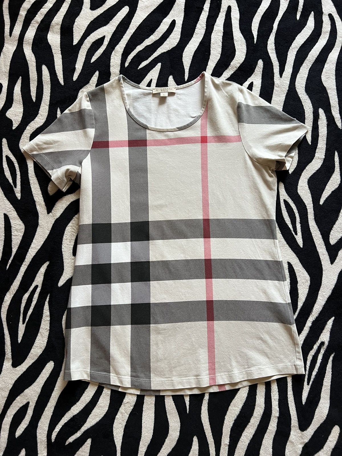 Burberry × Burberry Prorsum Burberry Brit Nova Check t-shirt luxury authentic Size L / US 10 / IT 46 - 4 Thumbnail