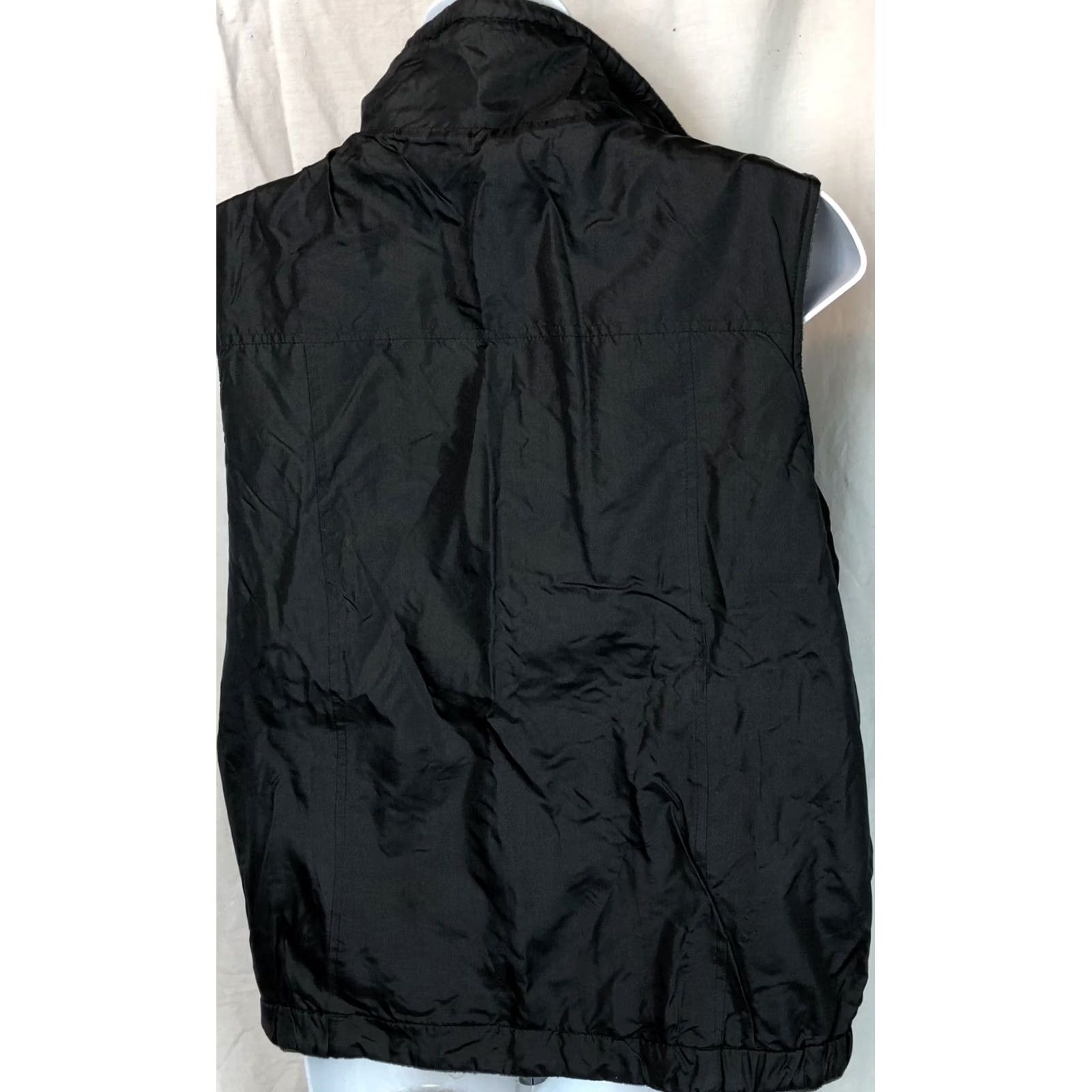 Vintage NWT Fuda Vest M 100% Silk Gray Blk Reversible Water Resistant Mock Neck Pockets Size M / US 6-8 / IT 42-44 - 5 Thumbnail