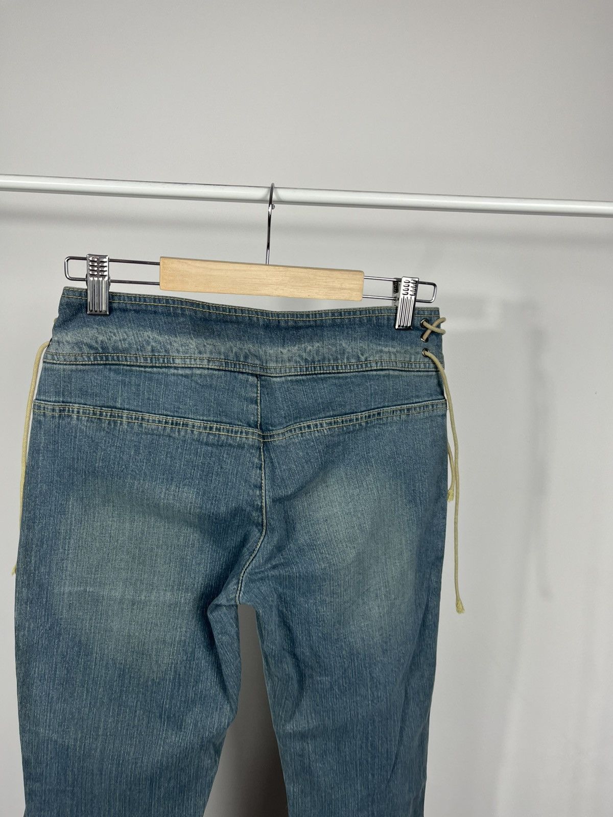 Other Womens Y2K Flare Jeans Low Rise Lace Up Denim Pants Size 27" / US 4 / IT 40 - 10 Thumbnail