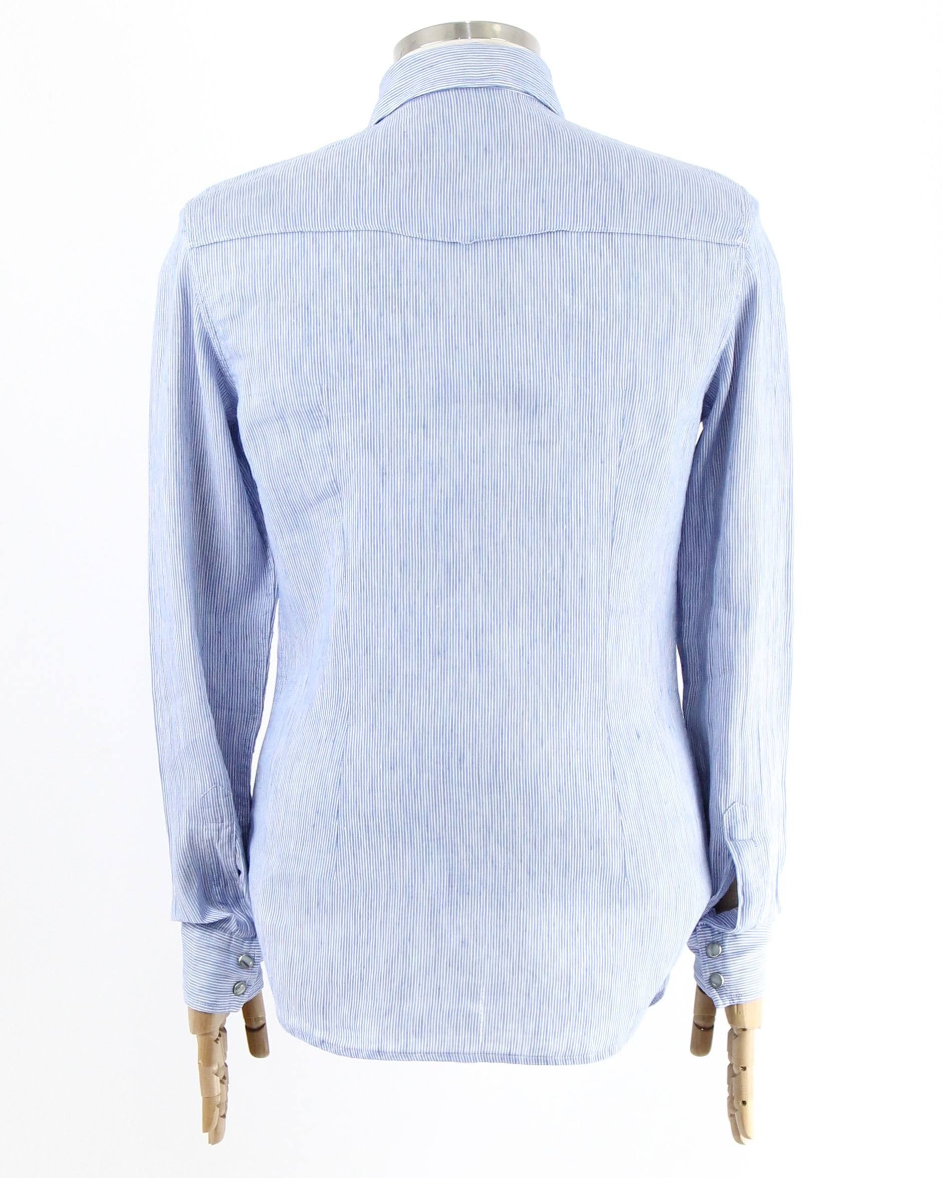Dolce & Gabbana DOLCE&GABBANA Striped linen and cotton shirt Size US L / EU 52-54 / 3 - 3 Thumbnail