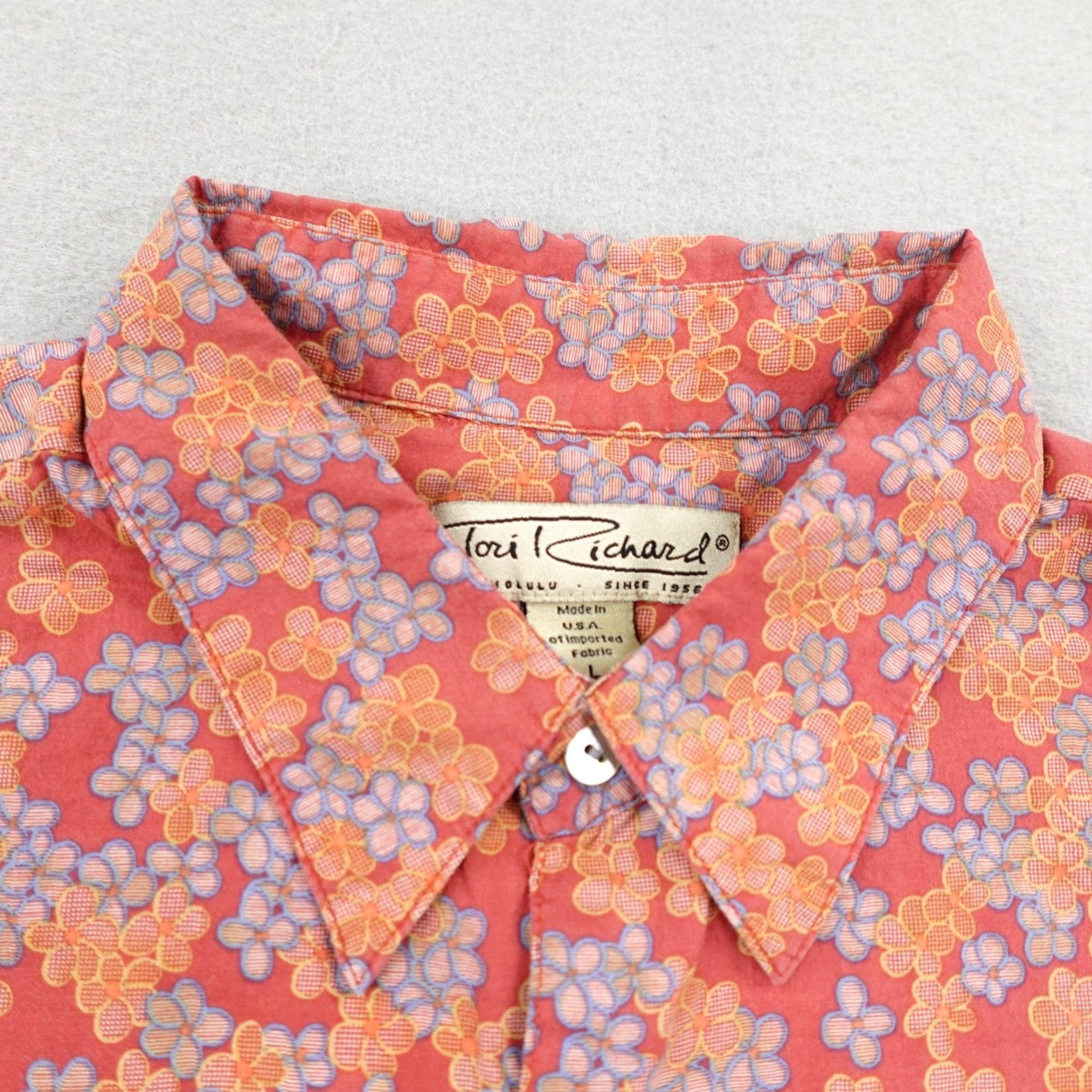 Tori Richard VINTAGE Tori Richard Hawaiian Shirt Men’s Large Orange Blue Floral Button-Up Camp Size US L / EU 52-54 / 3 - 2 Thumbnail