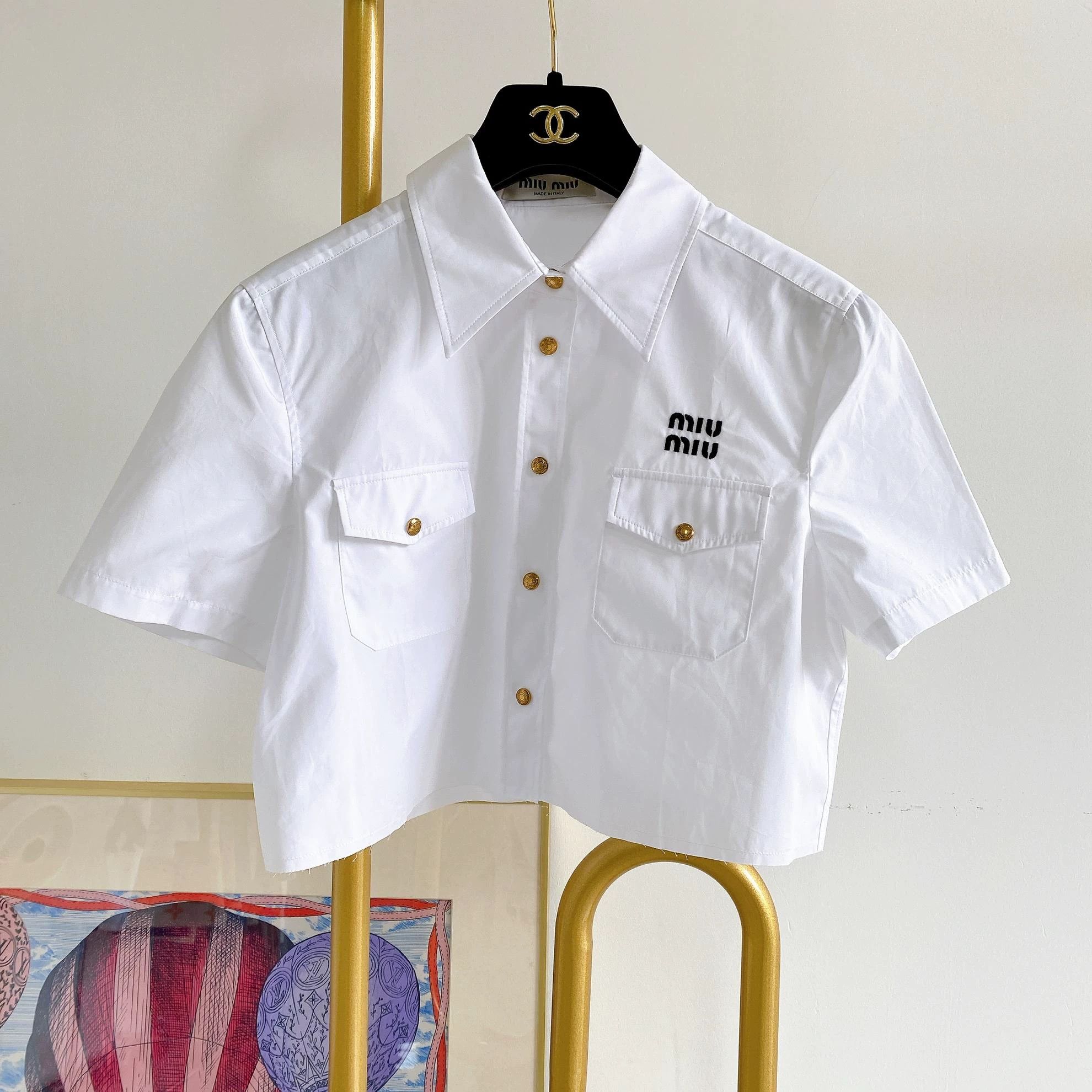 Miu Miu MIU MIU White Shirt T-Shirt 5182 Size XS / US 0-2 / IT 36-38 - 1 Thumbnail