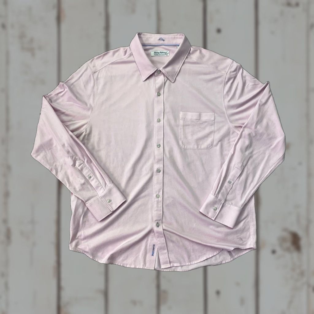 Tommy Bahama Tommy Bahama The San Lucio Stretch Shirt Mens XXL Pink Button-Up Long Sleeve Geo Size US XXL / EU 58 / 5 - 1 Thumbnail