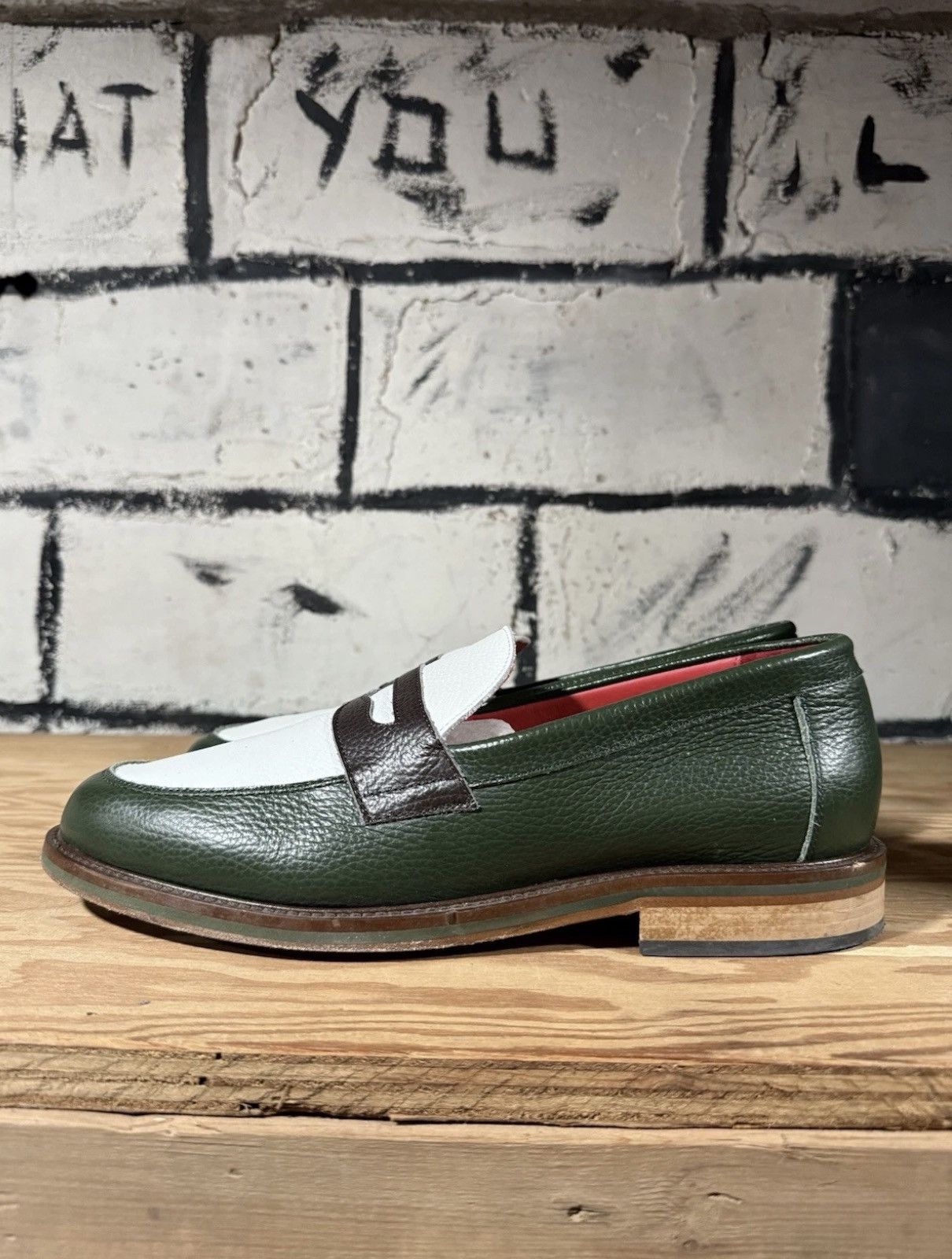 Aime Leon Dore Aime Leon Dore PENNY LOAFER WHITE/BOTANICAL GREEN MENS 12 Size US 12 / EU 45 - 6 Thumbnail