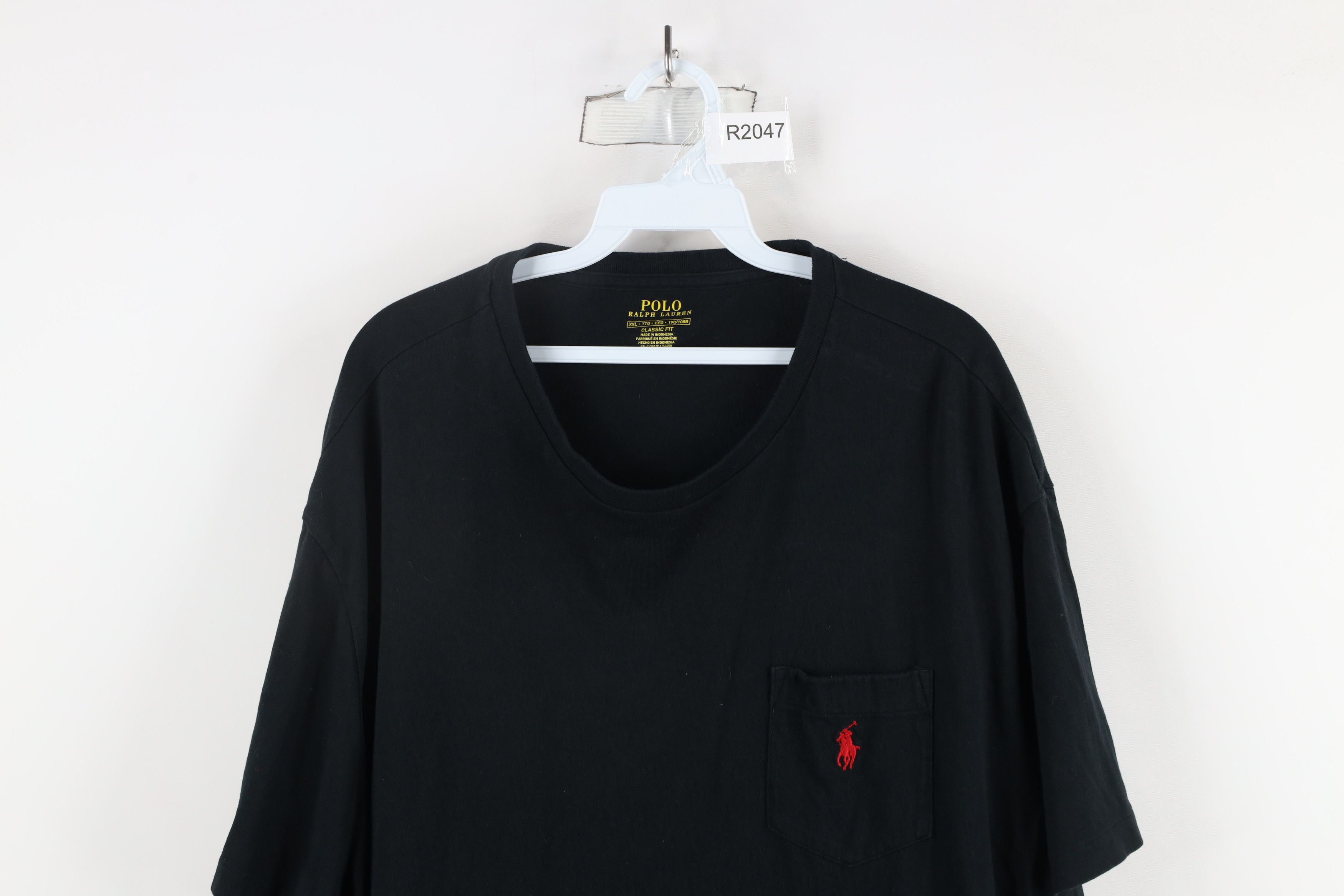 Ralph Lauren × Vintage Vintage Ralph Lauren Fit Faded Pocket T-Shirt Black Cotton Size US XXL / EU 58 / 5 - 2 Thumbnail