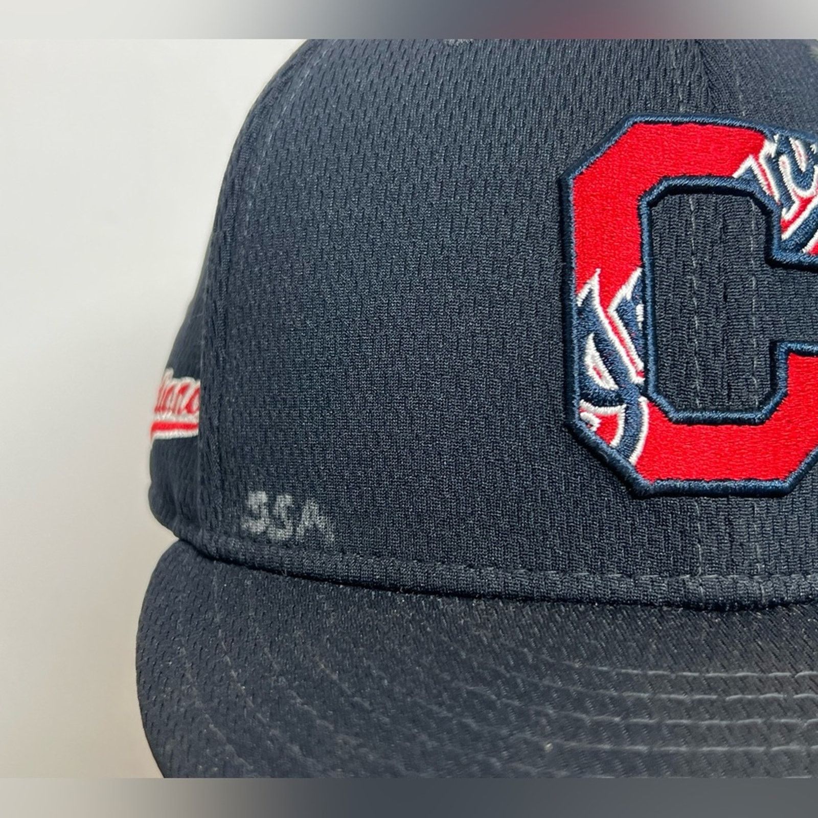 New Era Game Worn New Era Cleveland Indians On-Field Hat 7 3/8 Size ONE SIZE - 2 Thumbnail