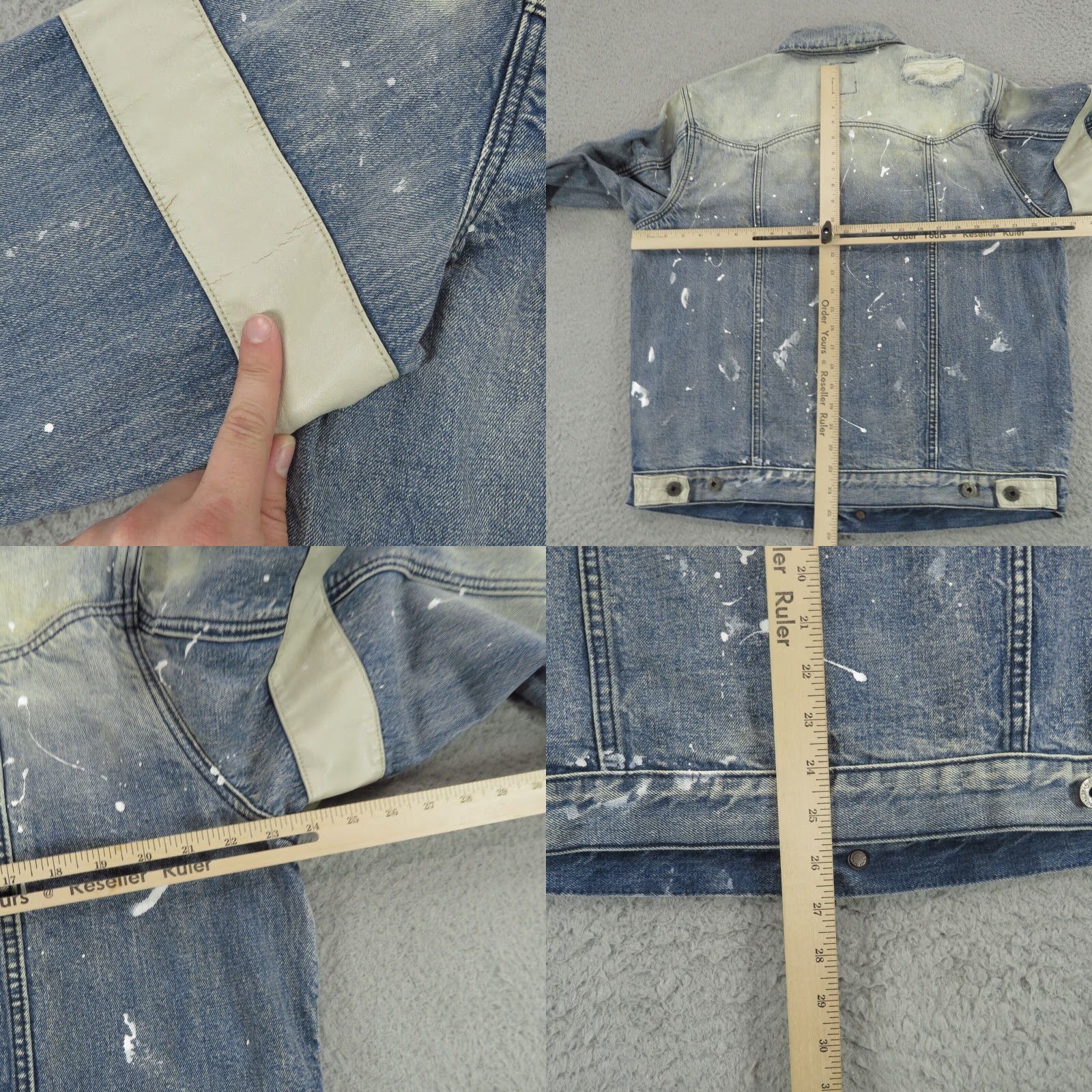 Cult Of Individuality Cult of Individuality Mens XXL Jeans Jacket Selvedge Denim Biker Distressed Punk Vintage USA Size US 39 - 9 Thumbnail