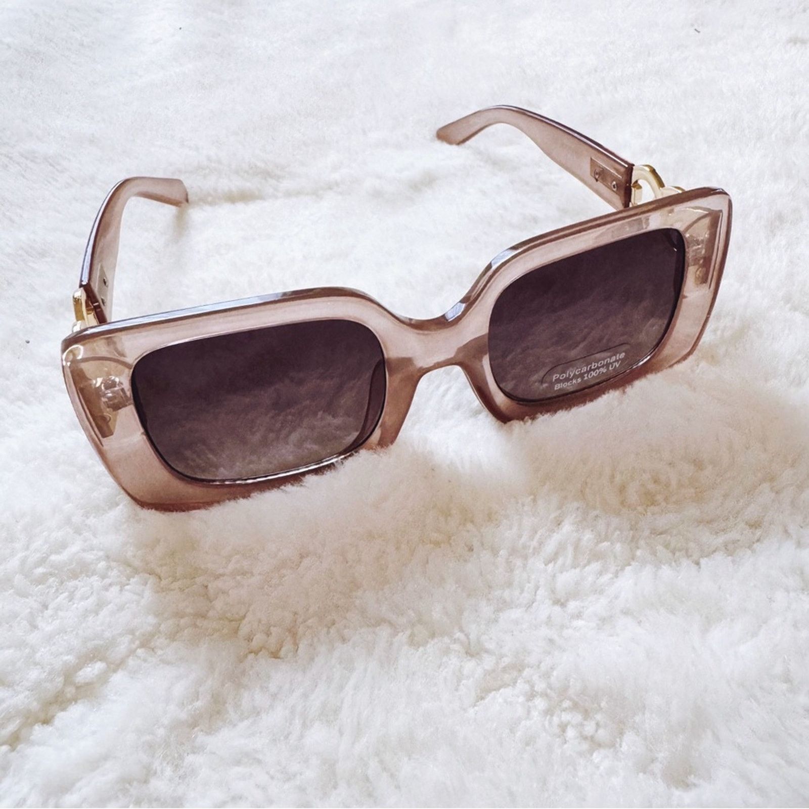Other Camille Clear Tan Oversized Square Sunglasses Size ONE SIZE - 4 Thumbnail